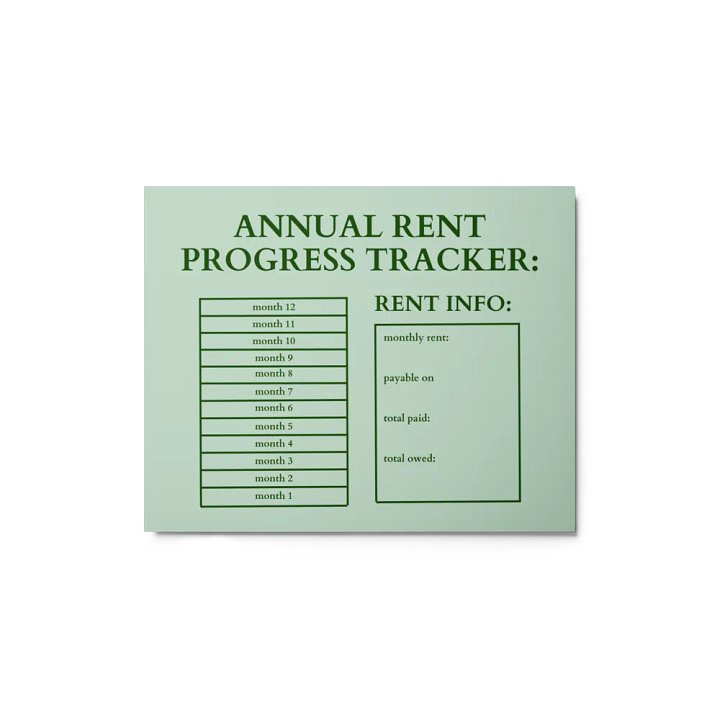 HIGHFALUTIN ANNUAL RENT TRACKER (forest design 2) product image (1)