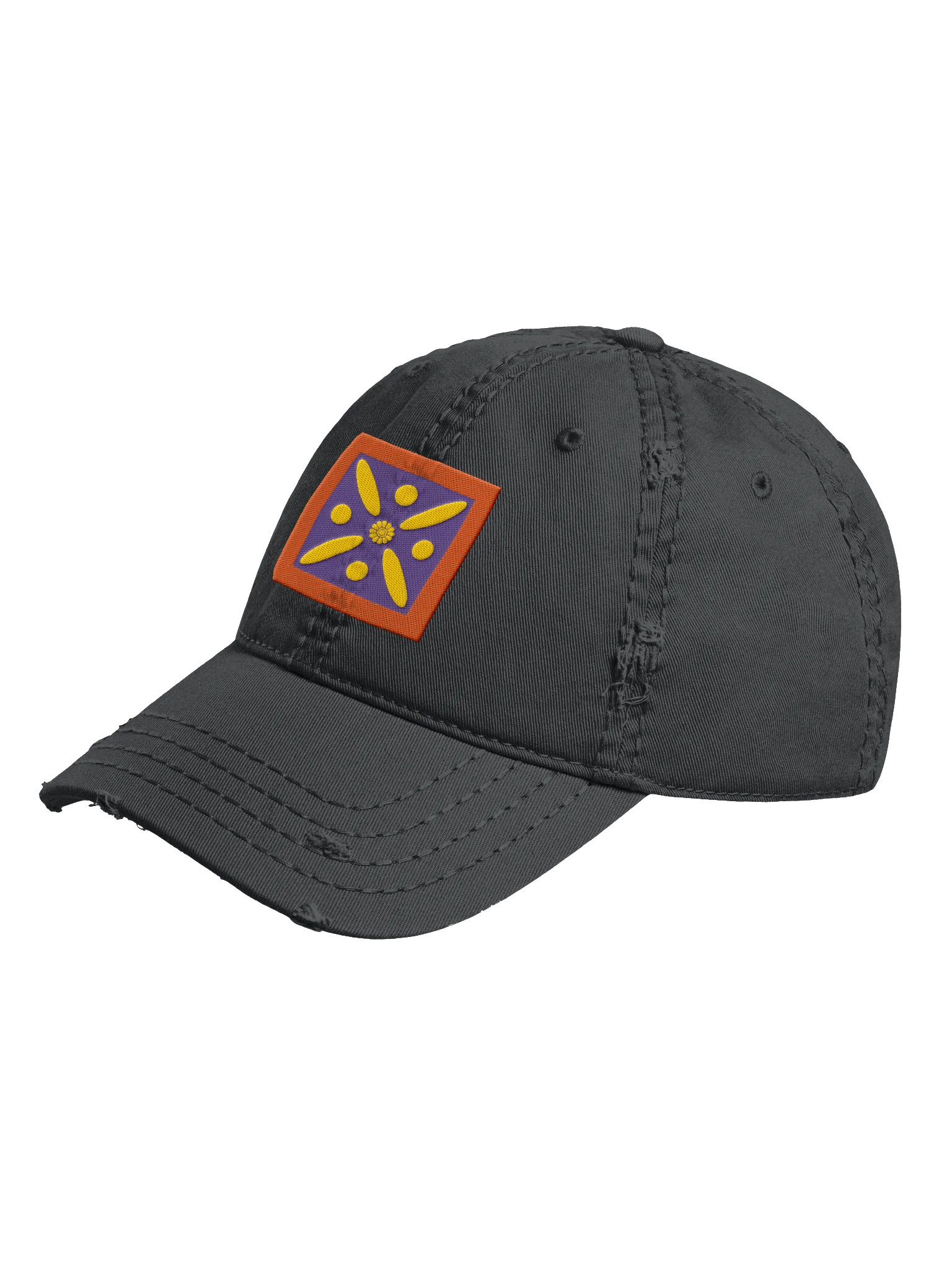 Derafsh Kaviani Distressed Dad Hat, Sassanid Empire Distressed Dad Hat, Persian Embroidery Distressed Dad Hat product image (6)