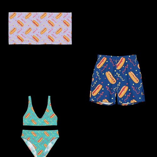 This Hot Dog Swim Bundle is what you need for your next pool trip!

It includes a High Waist Bikini, Swim Trunks and a Beach ...