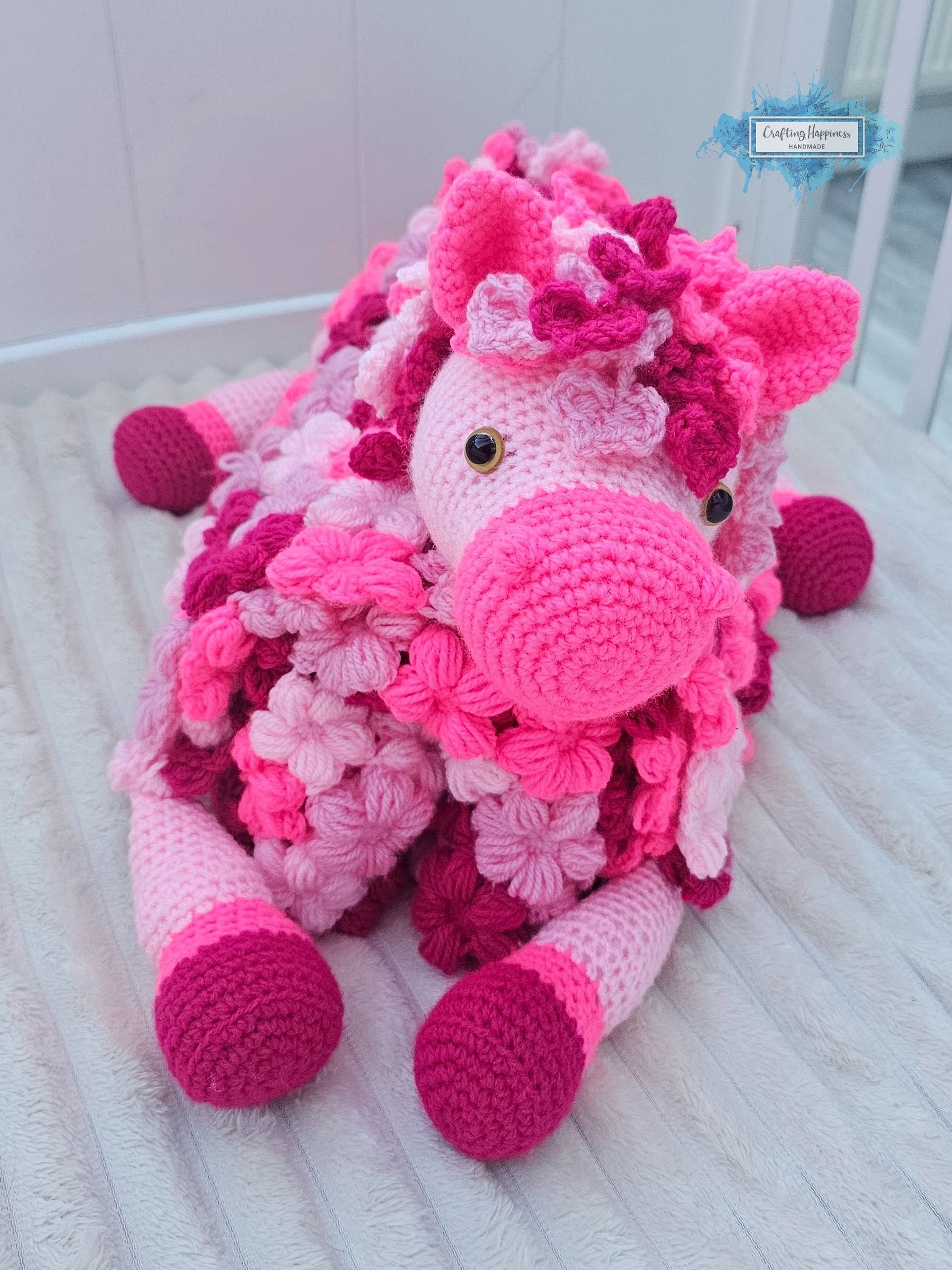 Pink Pony Baby Blanket Crochet Pattern | Folding Farm Horse Toy (PDF) product image (10)