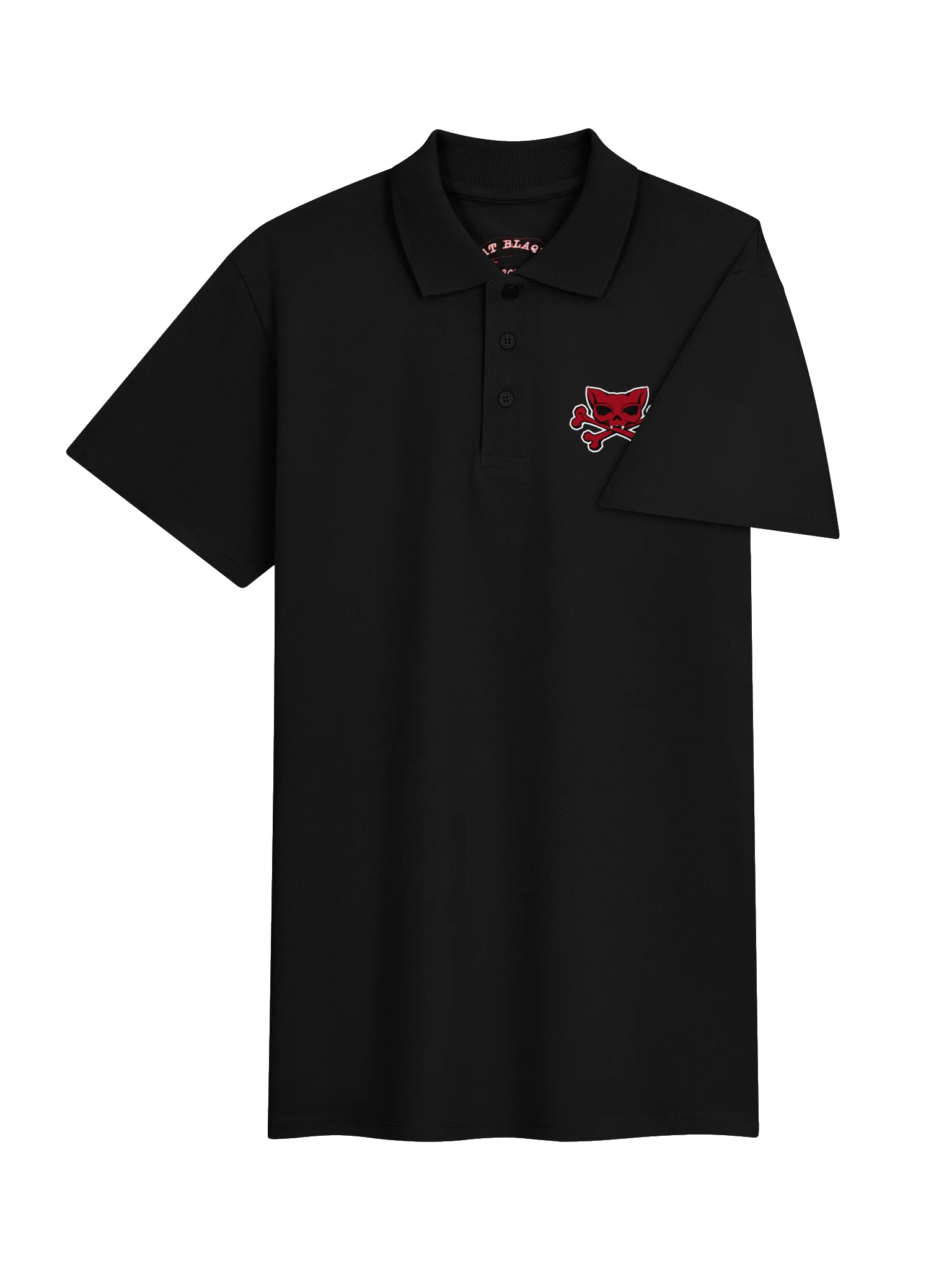 Red Kat Skull Embroidered Unisex Polo product image (4)