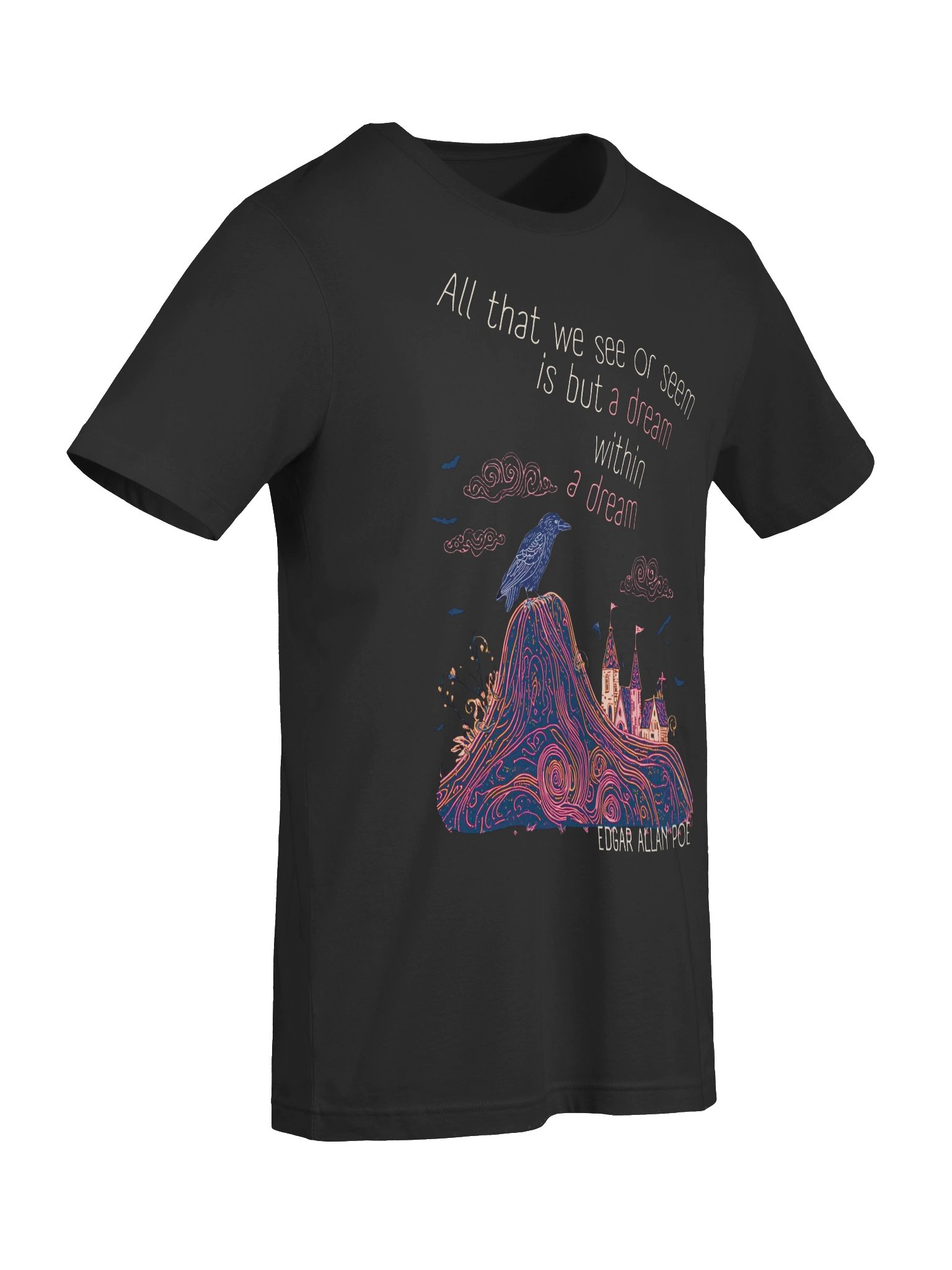 Edgar Allan Poe Quote Shirt, Dream Within a Dream Tee, Raven & Castle Graphic product image (8)