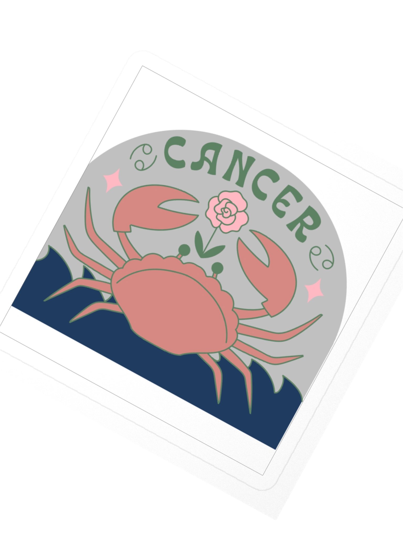Cancer Zodiac Sticker — Sacred Geometry Crab Astrology Vinyl Decal product image (2)