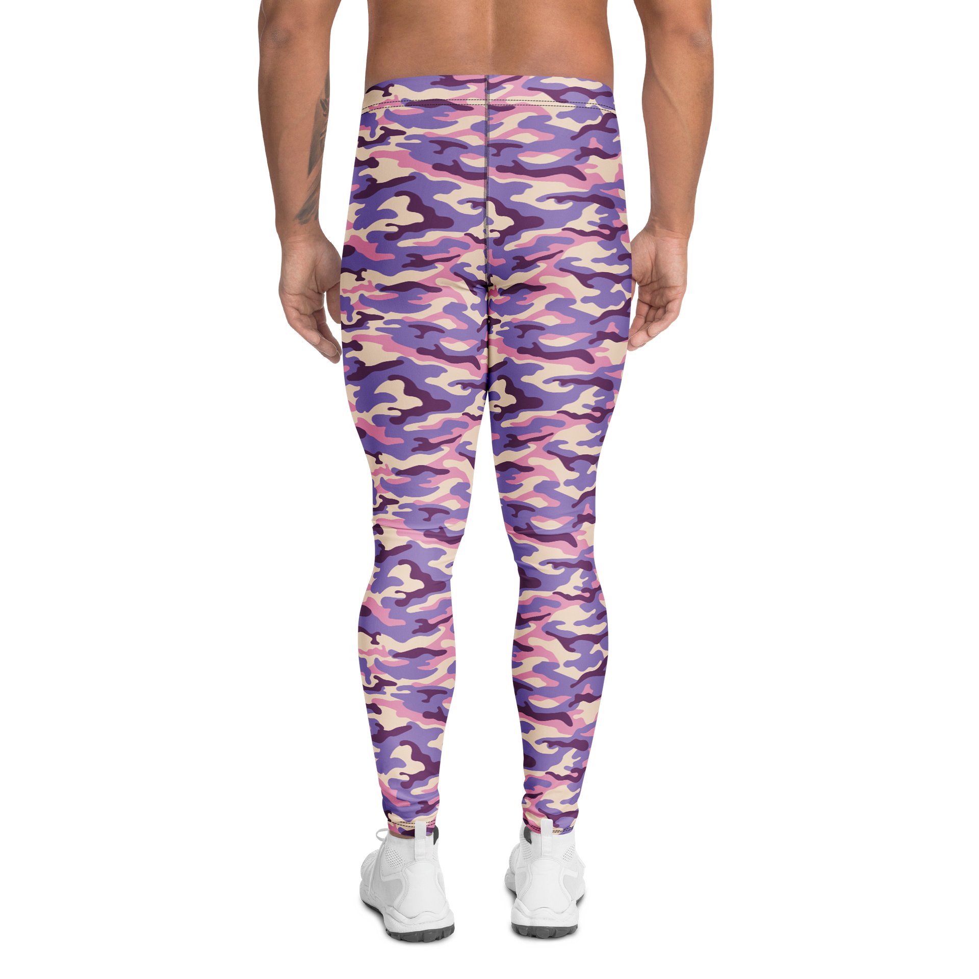 Bold Purple Military Camouflage Men's Leggings product image (2)