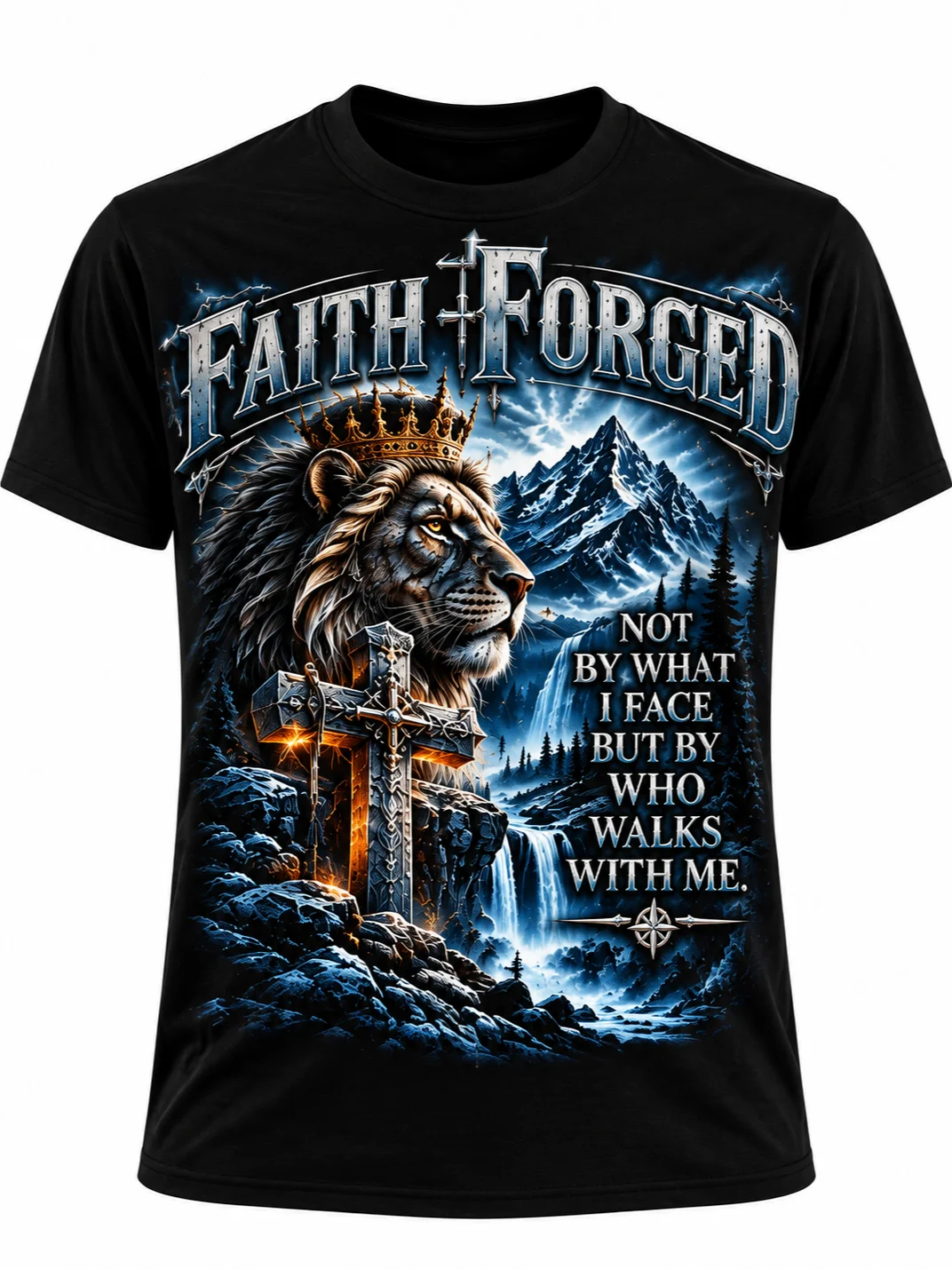 Faith Forged – Who Walks With Me T-Shirt product image (2)