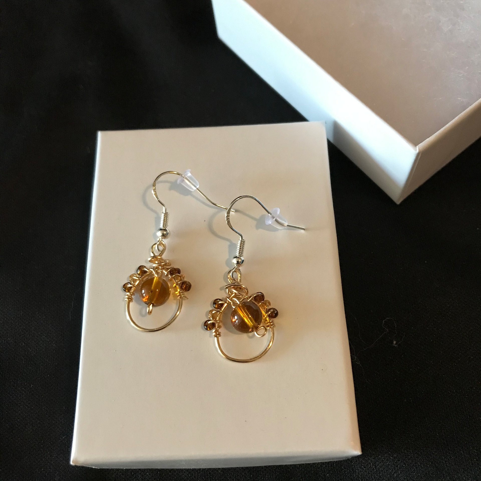 Honey Brown Small Drop Earrings product image (3)