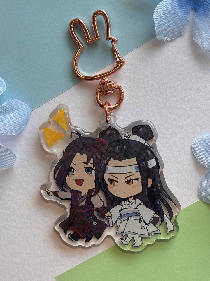Wangxian epoxy holographic keychain product image (1)