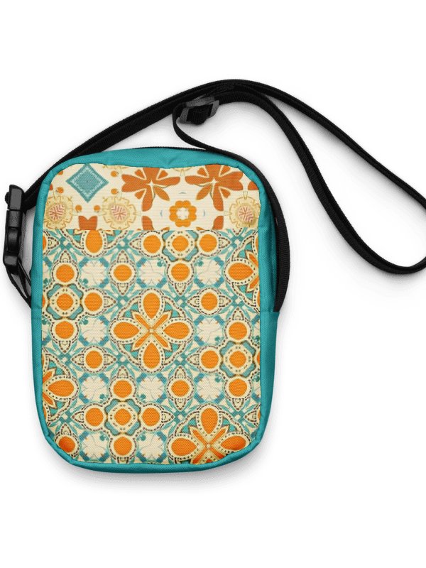 Teal, Orange and Tan Boho Crossbody Bag – Two-Pattern Style product image (1)