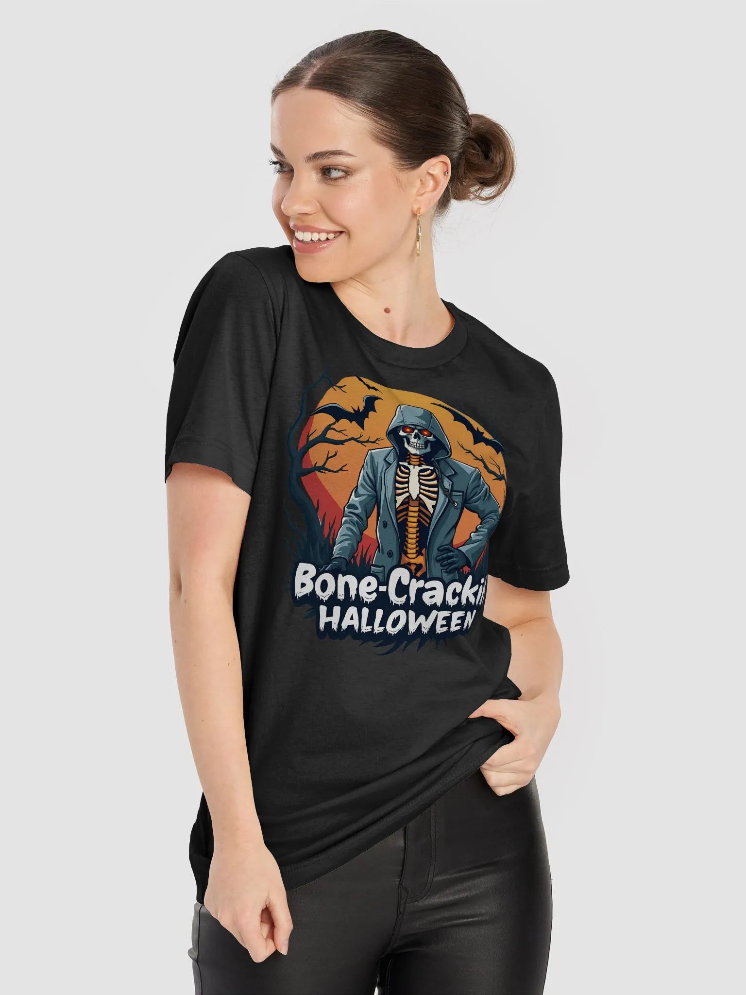 Bone-Crackin' Halloween Skeleton T-Shirt product image (23)
