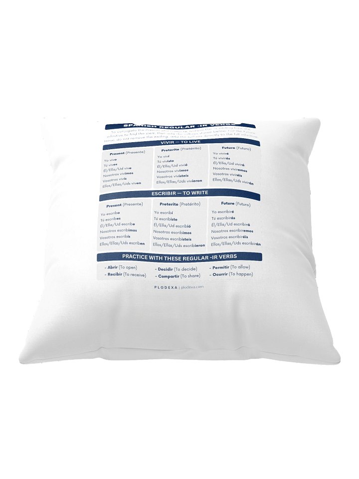 Spanish Regular -IR Verbs Conjugation Pillow product image (2)