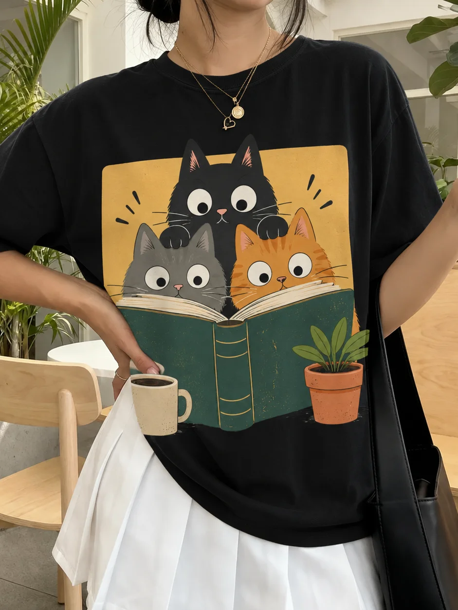 Bookworm Cats T-Shirt product image (4)