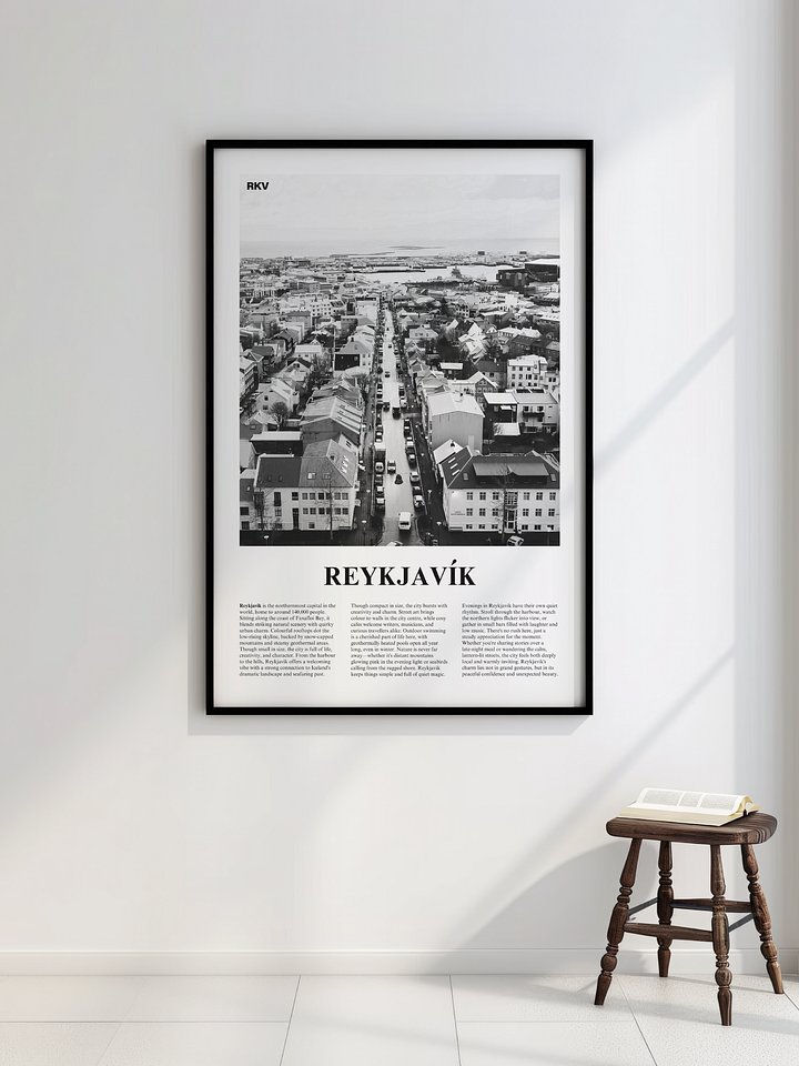 Reykjavik 02 Newspaper Poster | Framed product image (2)