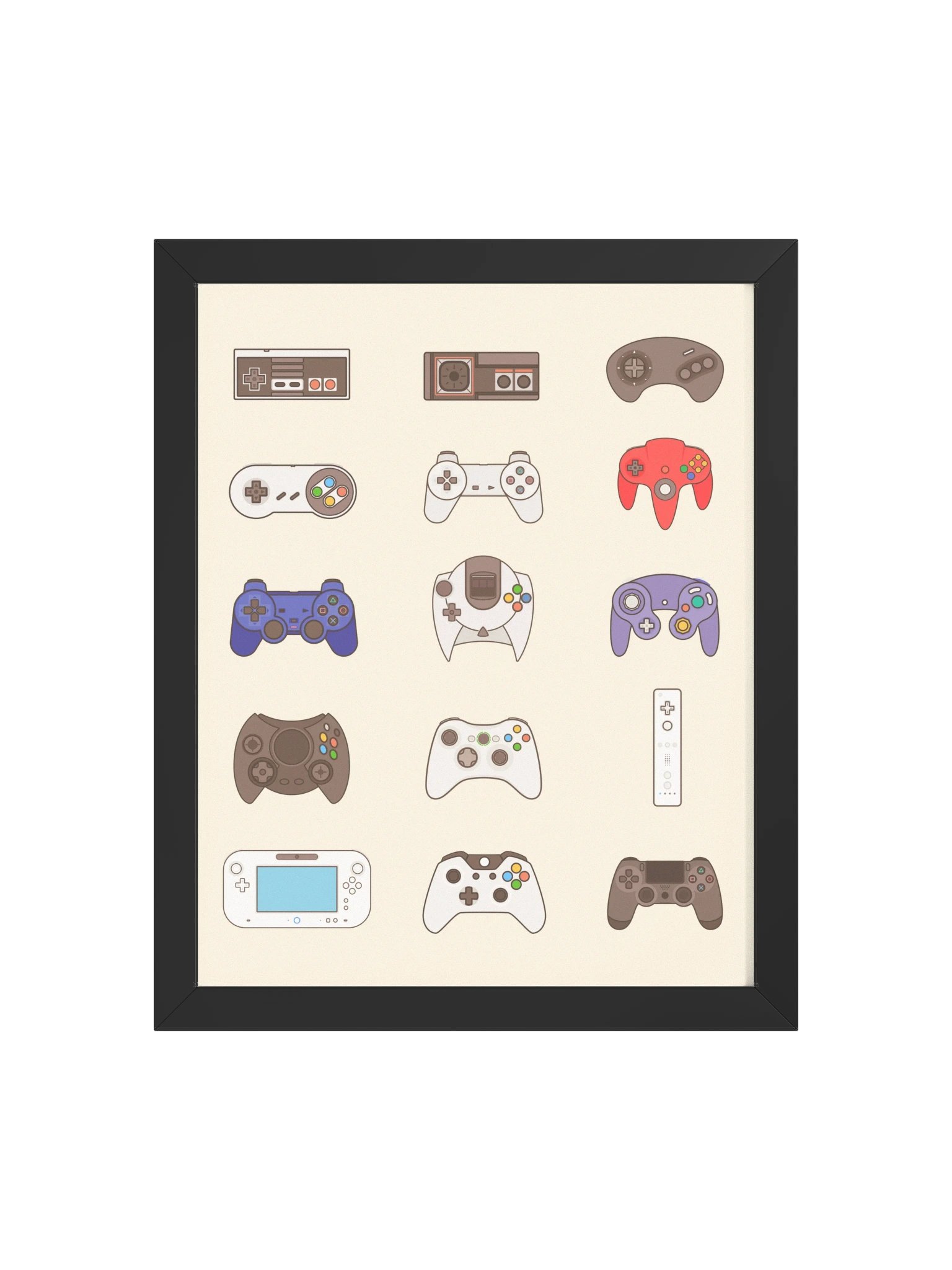 Retro Controllers (Beige) [11x14] | Framed product image (1)