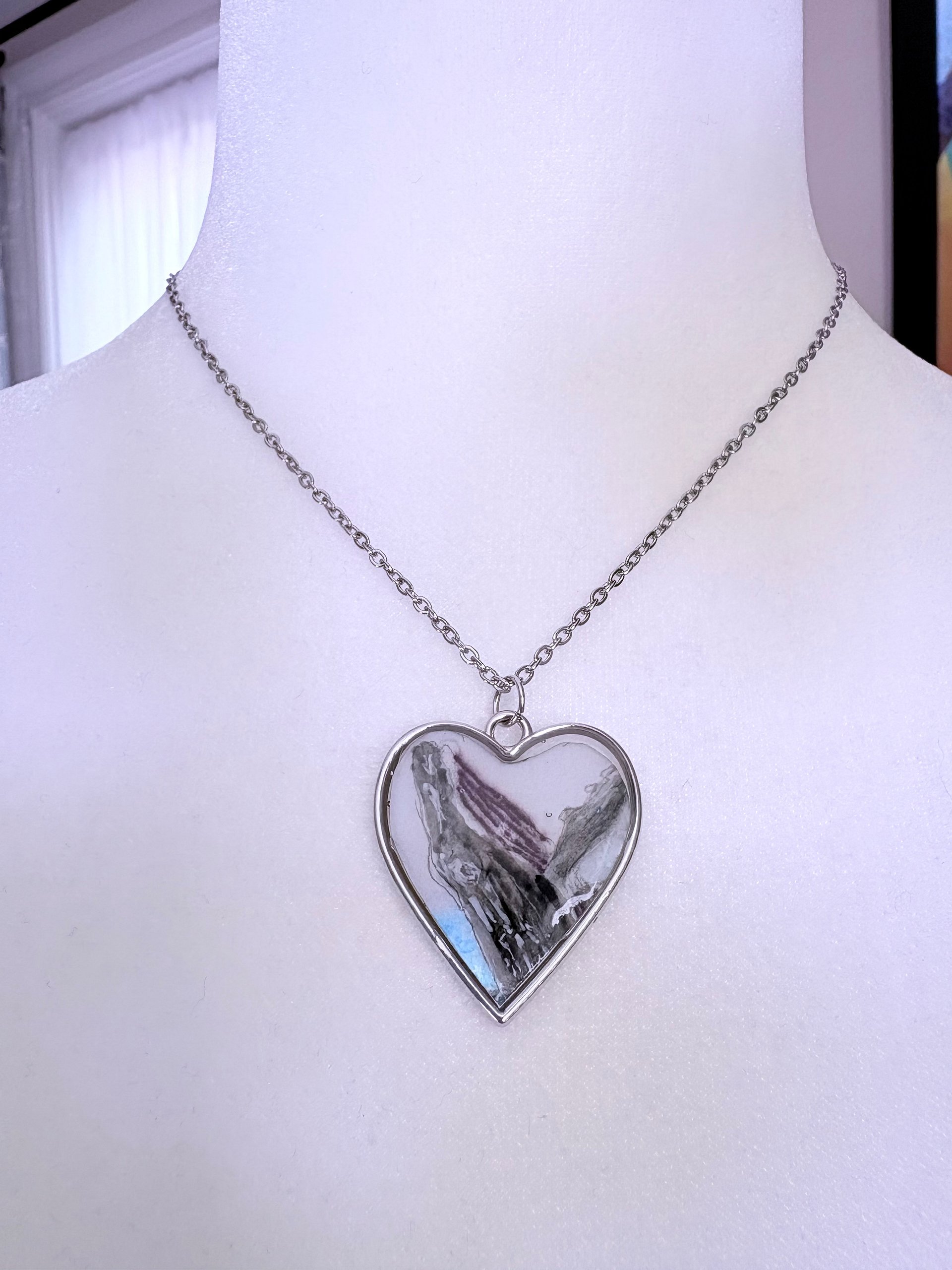 MFD-00250 | Whale Watching Heart-Shaped Pendant Necklace | Handmade Jewelry by Monique Faella Designs™ product image (3)