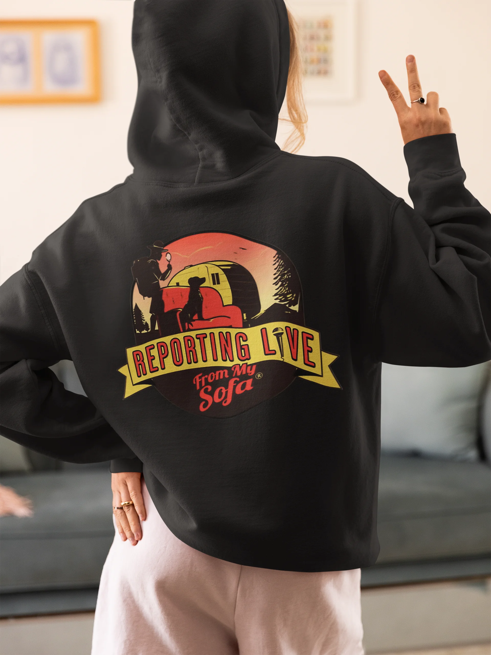 Reporting Live From My Sofa Signature Premium Unisex Hoodie product image (8)
