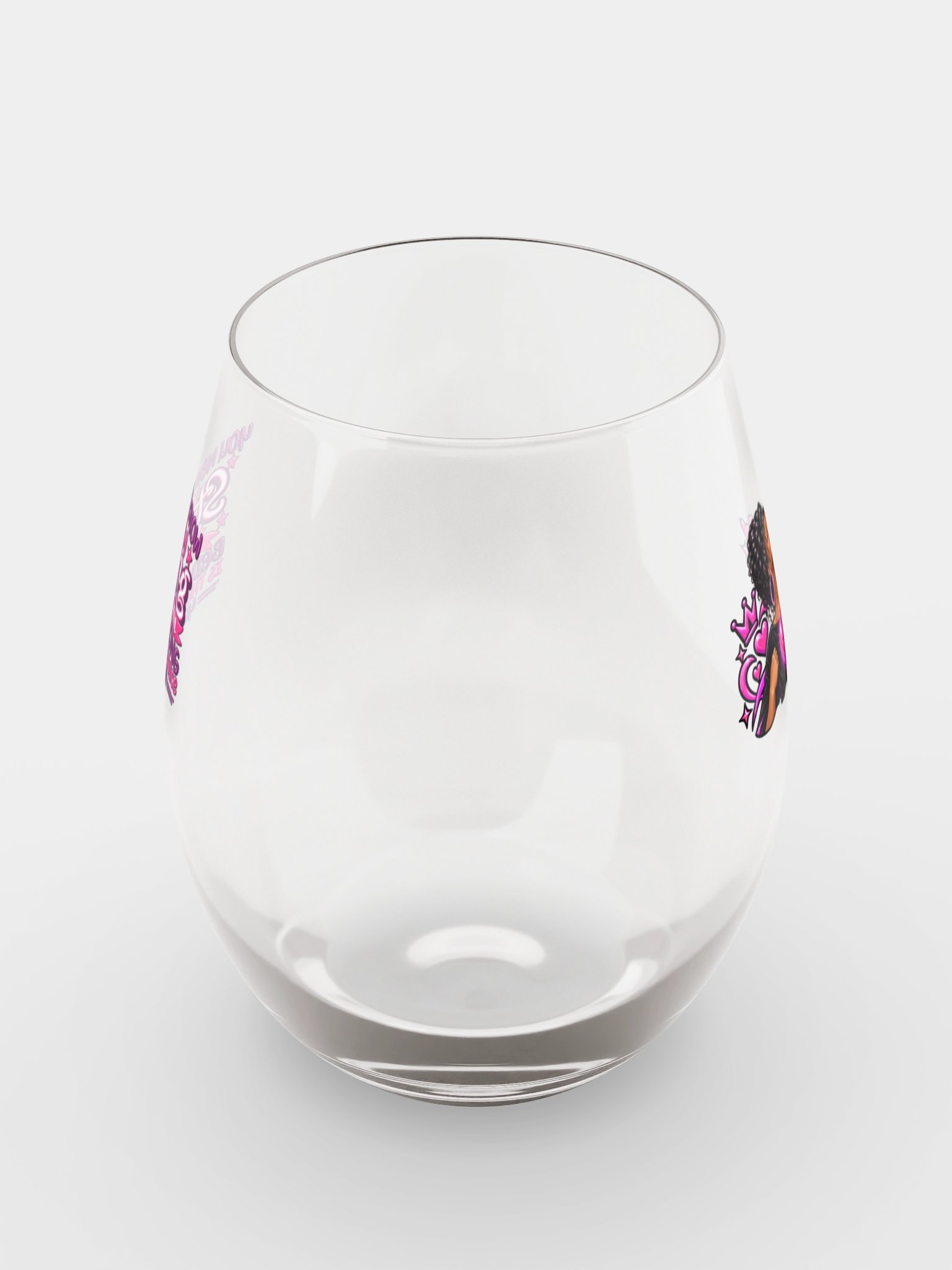 Pink Strength & Hearts Stemless Wine Glass product image (5)