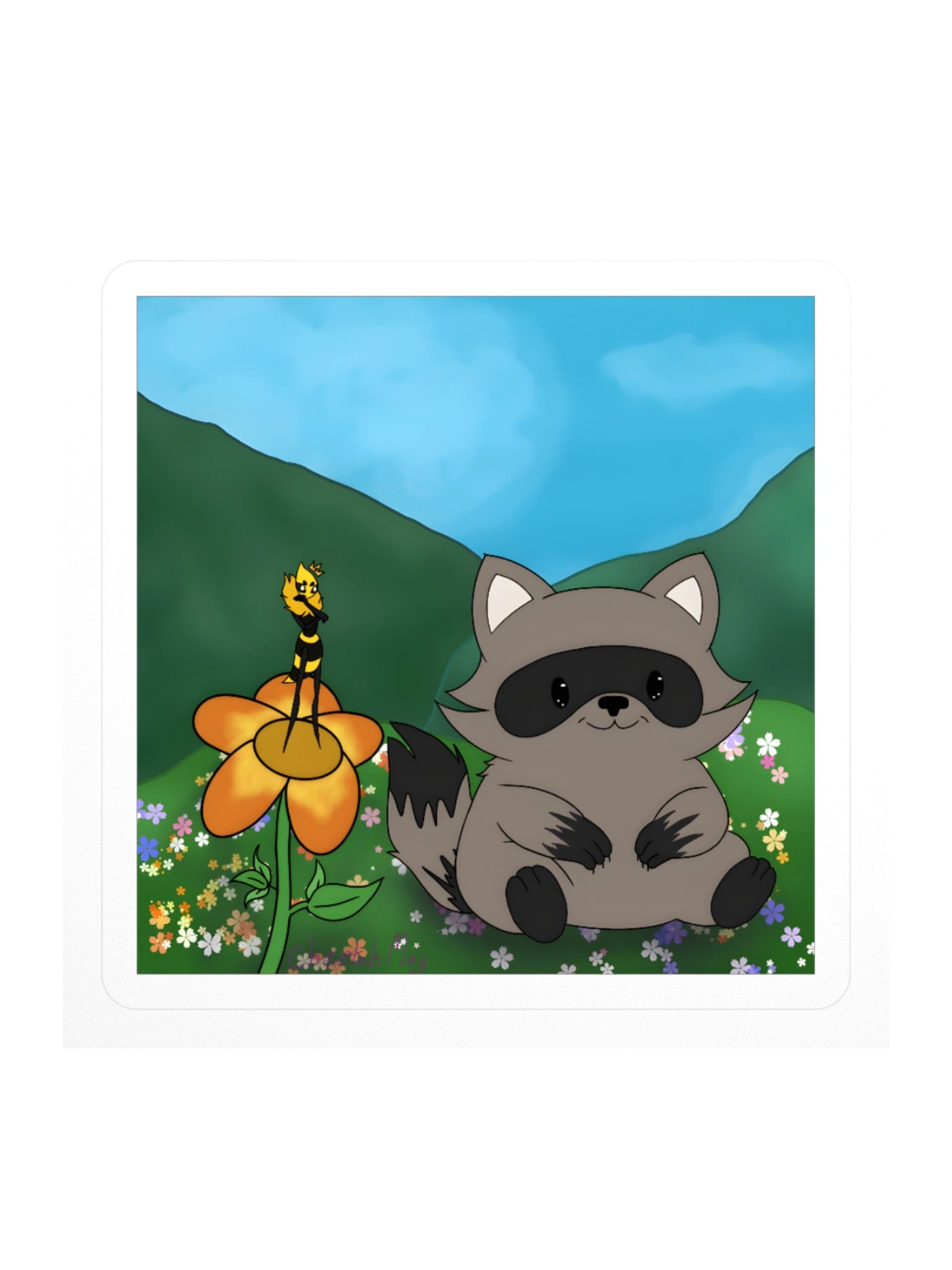 plouj33 x RespawnRaccoon Kiss Cut Sticker product image (1)