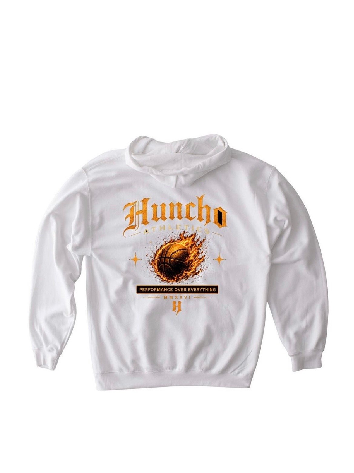 Huncho Athletics "Performance Over Everything" Hoodie – White product image (1)