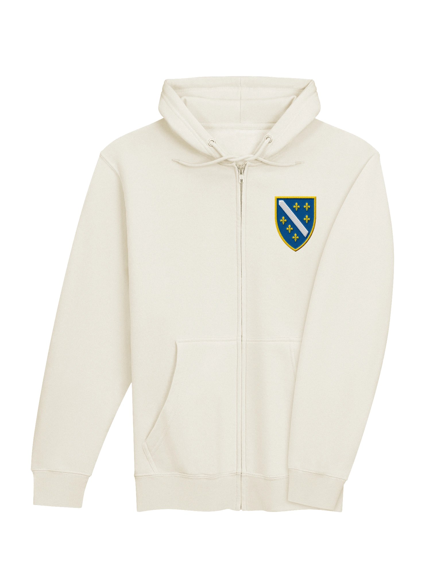 Bosnian Coat of Arms Zip Hoodie, Embroidered Zip Hoodie, Bosnia and Herzegovina, Bosnian Gifts, Multiple Colors Premium Full Zip Hoodie product image (5)