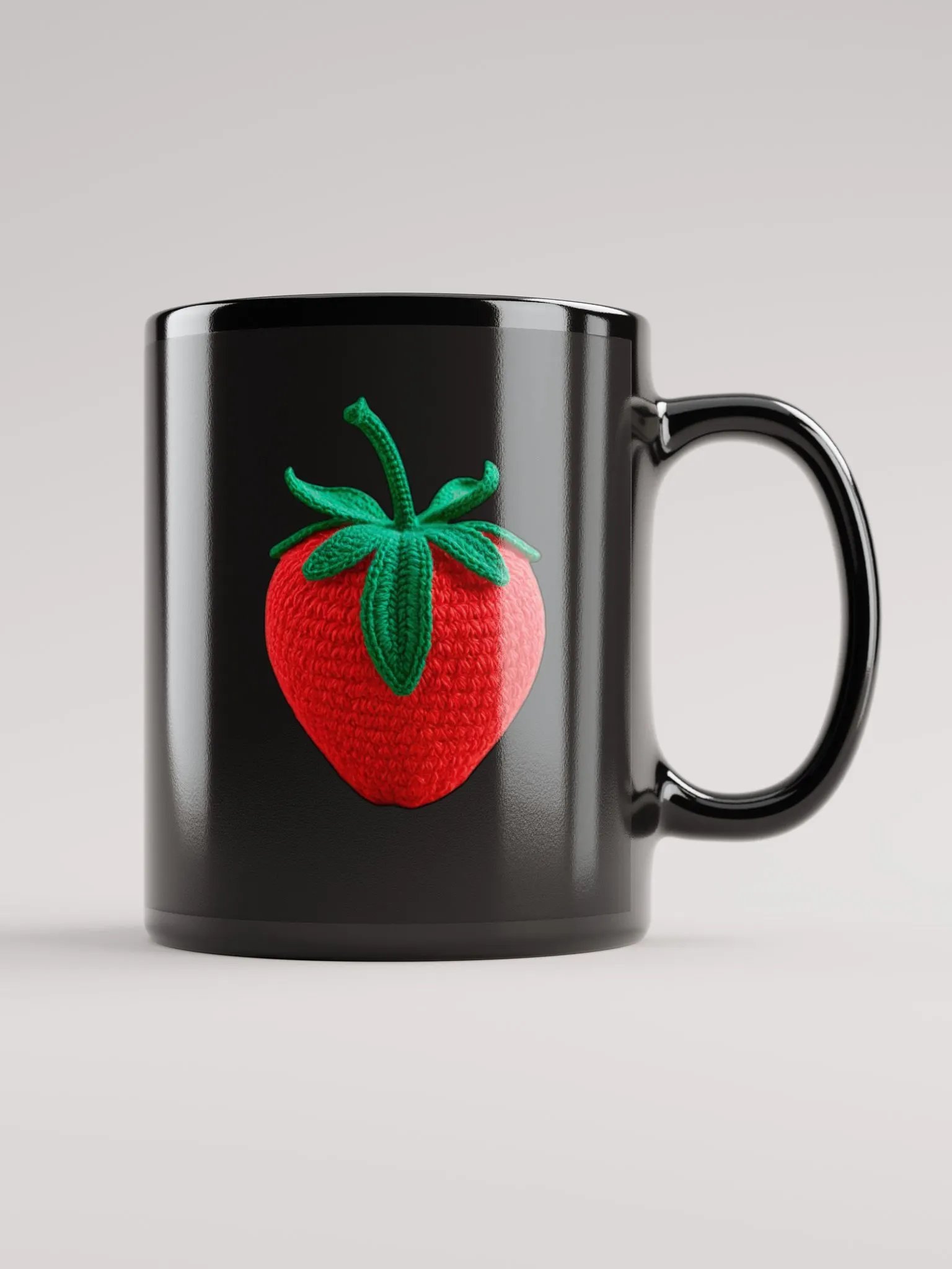 CozyAvocado Black Glossy Strawberry Mug #1 product image (1)