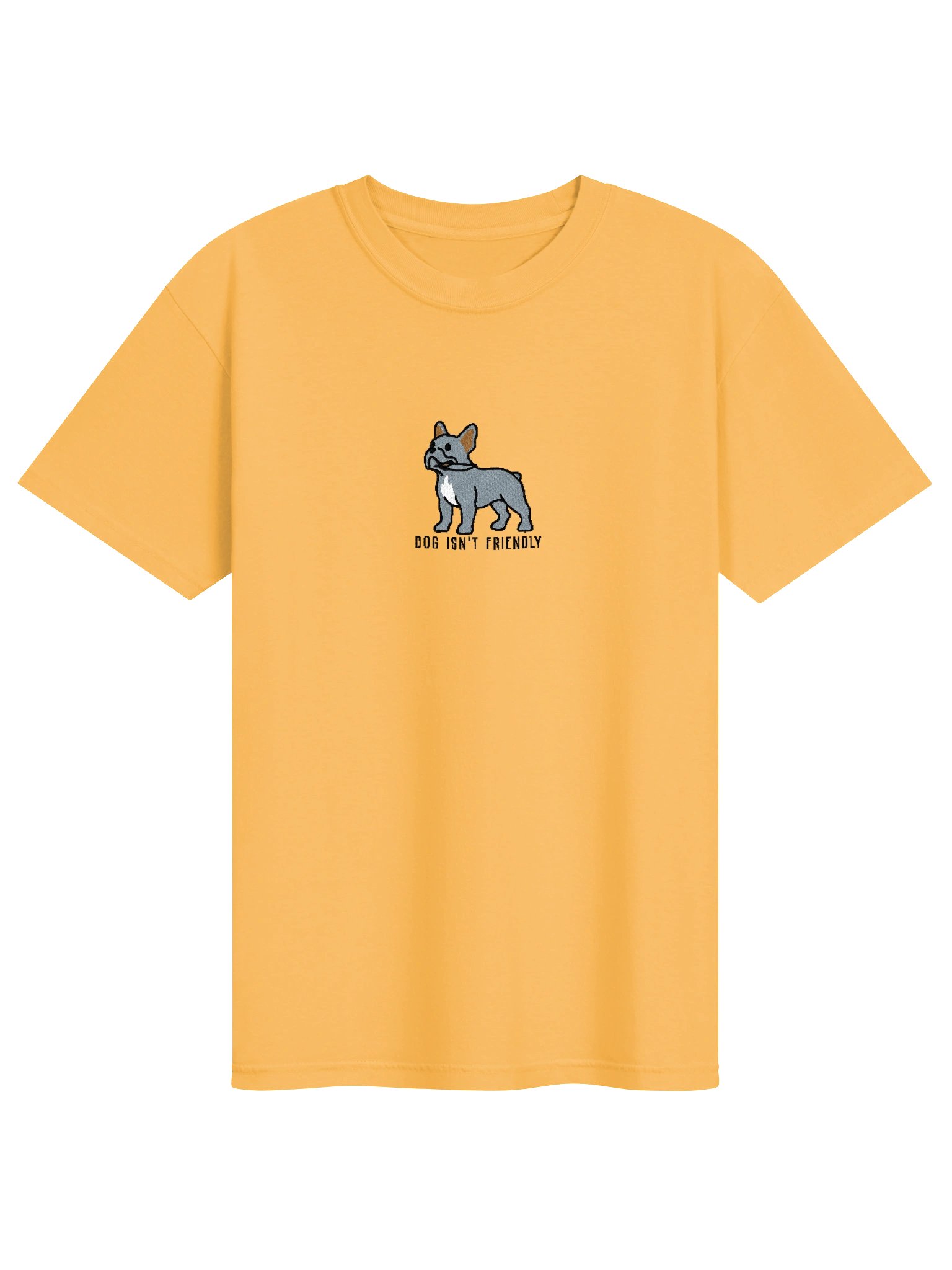 Dog Isn't Friendly Funny Chibi-Style Embroidered T-Shirt for French Bulldog(Blue) Owners product image (73)