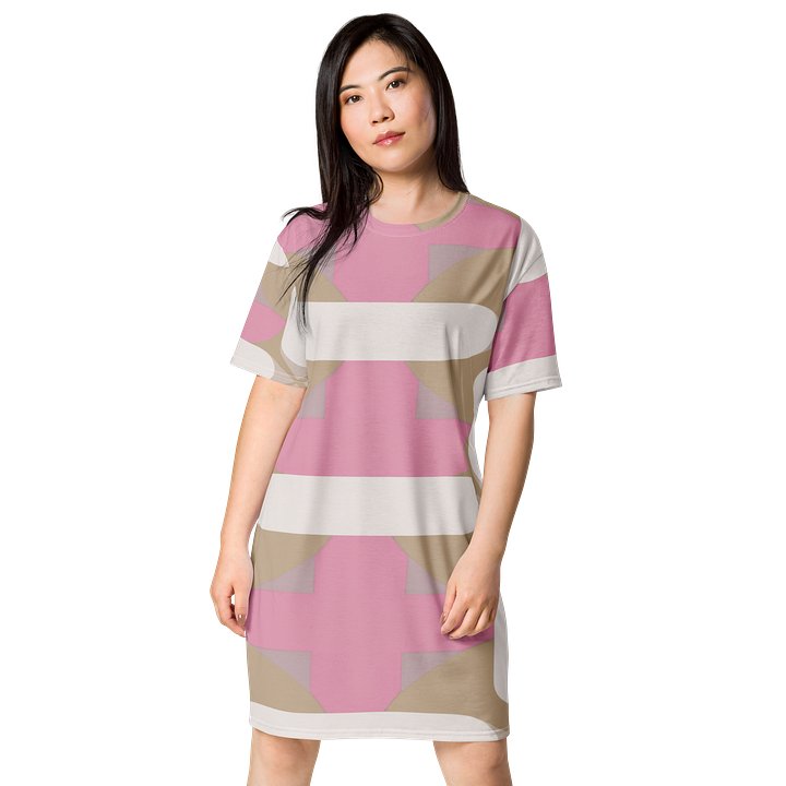 Boho Pink Tan Geometric Dream All-Over Dress product image (1)