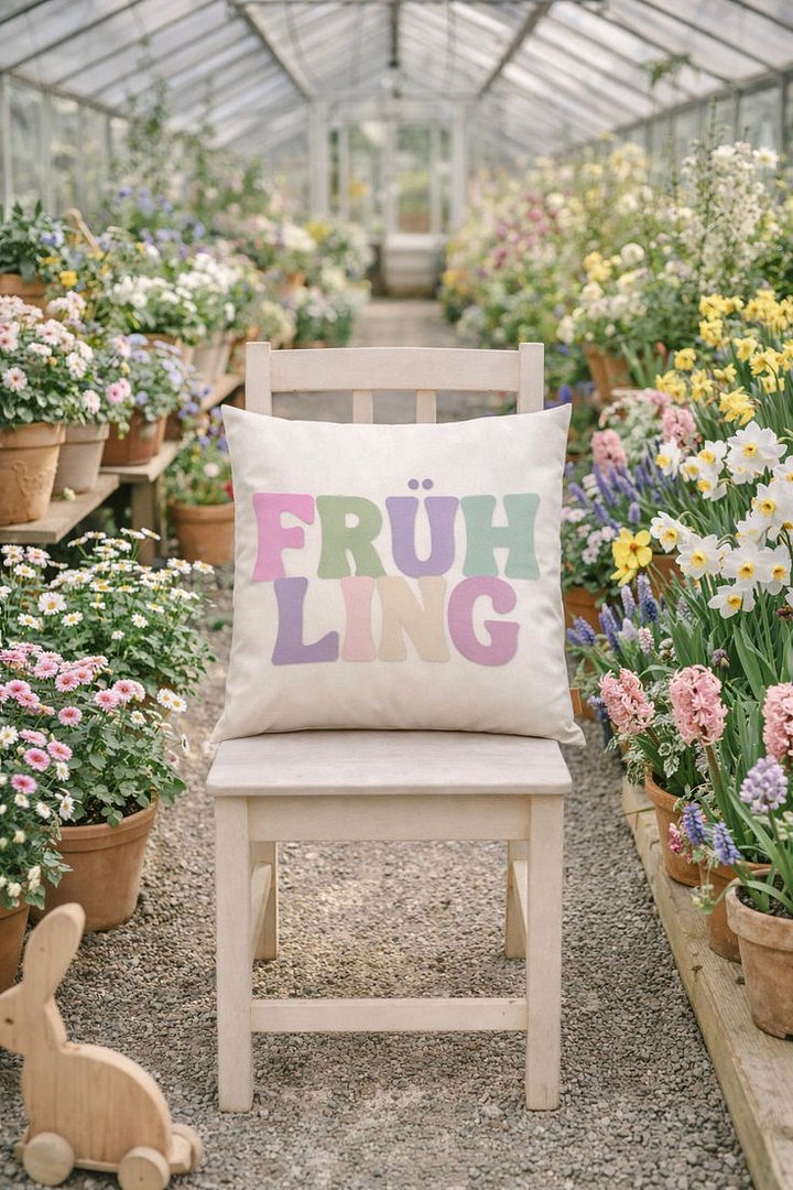 SPRING FRÜHLING QUOTE THROW PILLOW PASTEL product image (1)