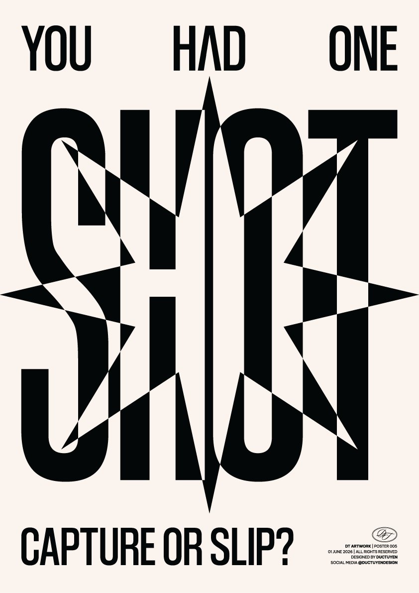 "ONE SHOT" Typography Print Poster (Unframe) product image (1)