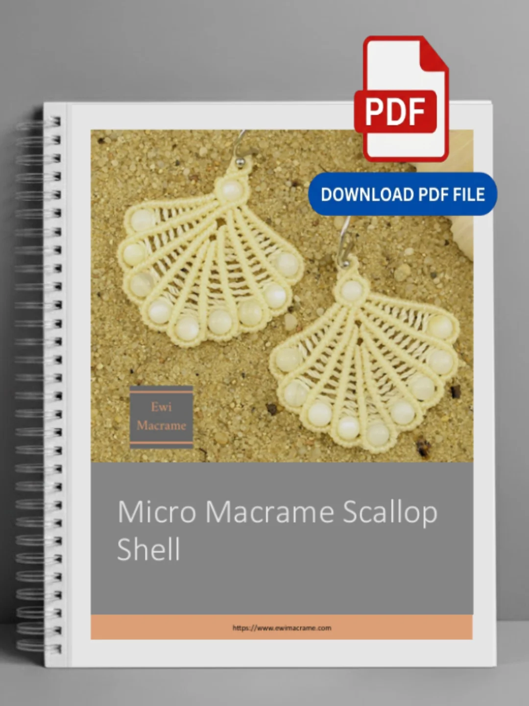 Micro Macrame Shell Earrings – Photo Tutorial product image (2)
