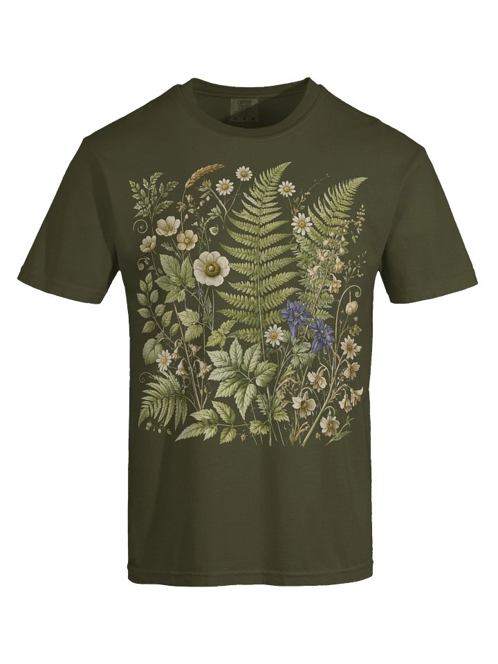 Fern Shirt for Women, Vintage Botanical Graphic Tee, Comfort Colors Cottagecore T-Shirt, Floral Nature Tee, Unisex product image (2)
