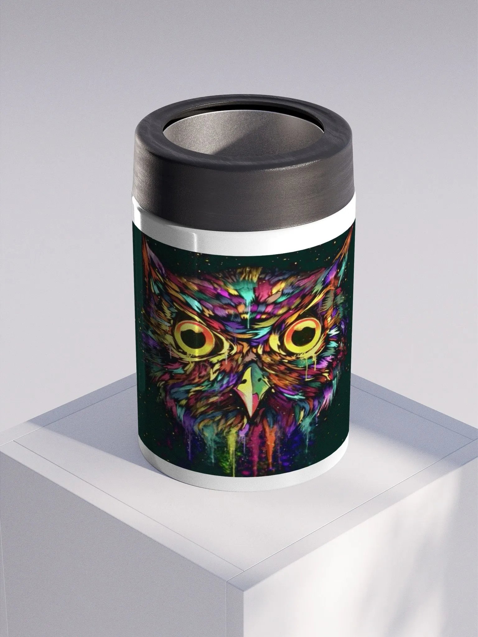 Drippy Owl Stainless Steel Koozie product image (1)