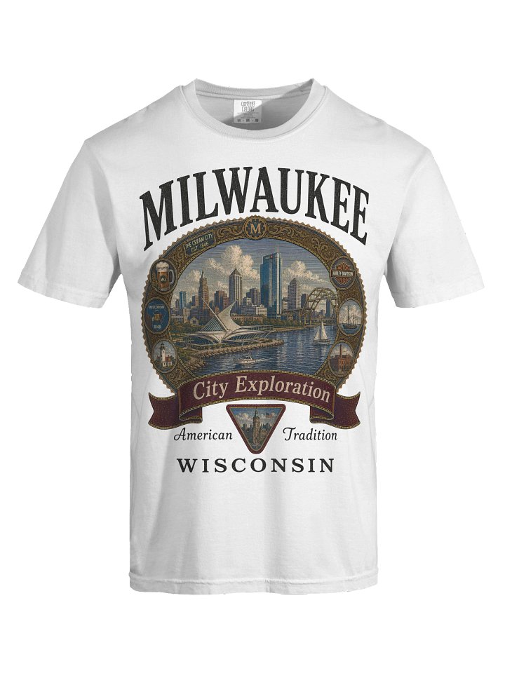 Vintage Milwaukee Shirt, Wisconsin Graphic Tee, Comfort Colors 1717 Lake City Travel T-Shirt product image (2)
