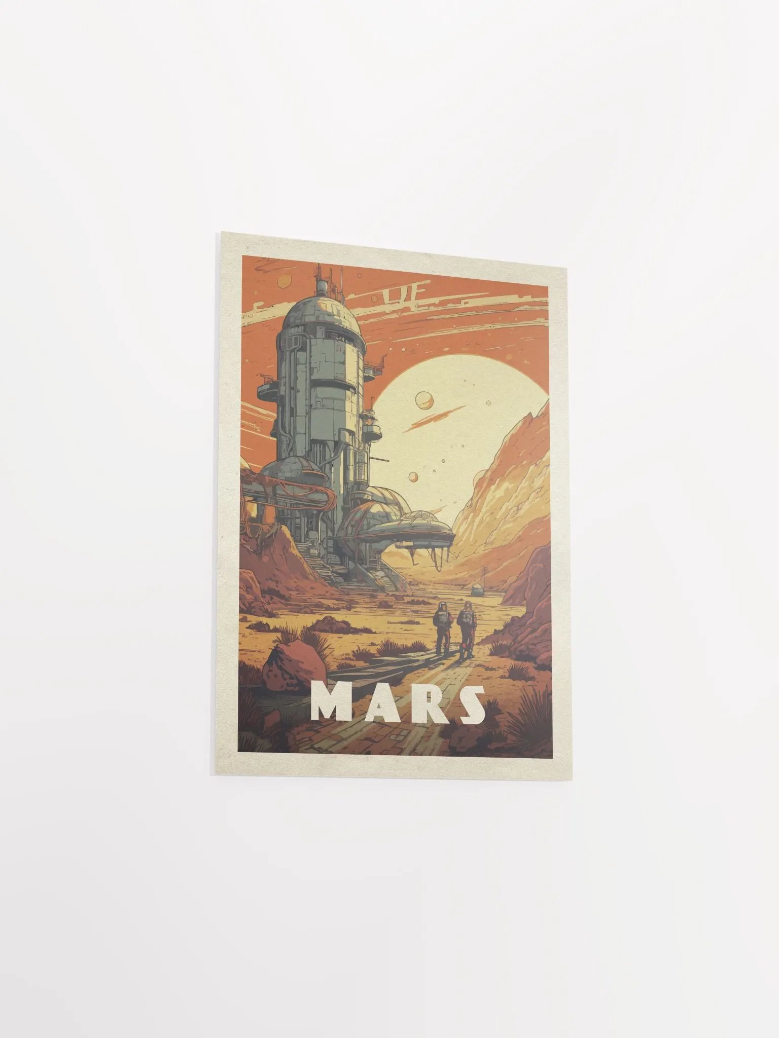 Mars, colony, astronaut — Vintage space poster product image (6)