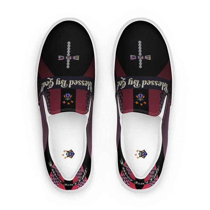 BBG Diamond Cross Black and Purple Men's Slip Ons product image (2)