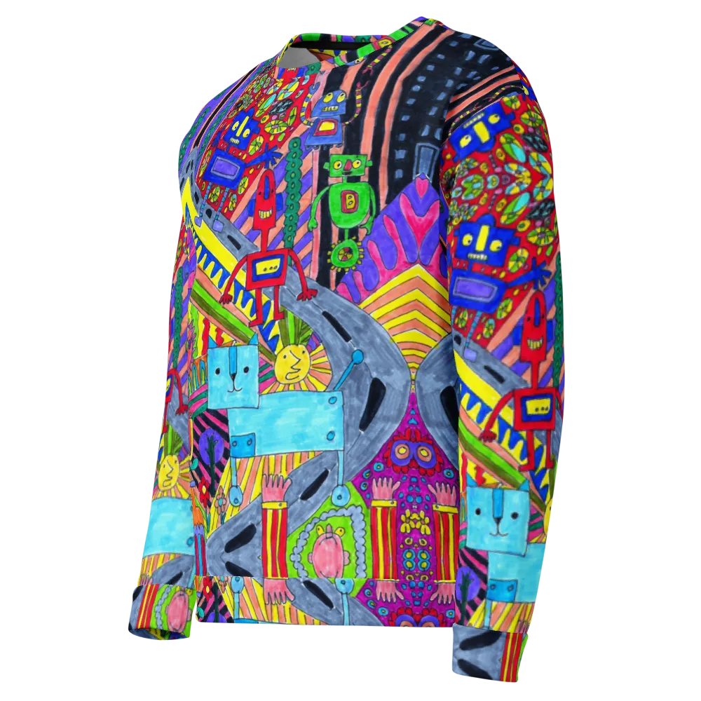 Abstract Colourful Doodle Robots Unisex Sweatshirt product image (7)