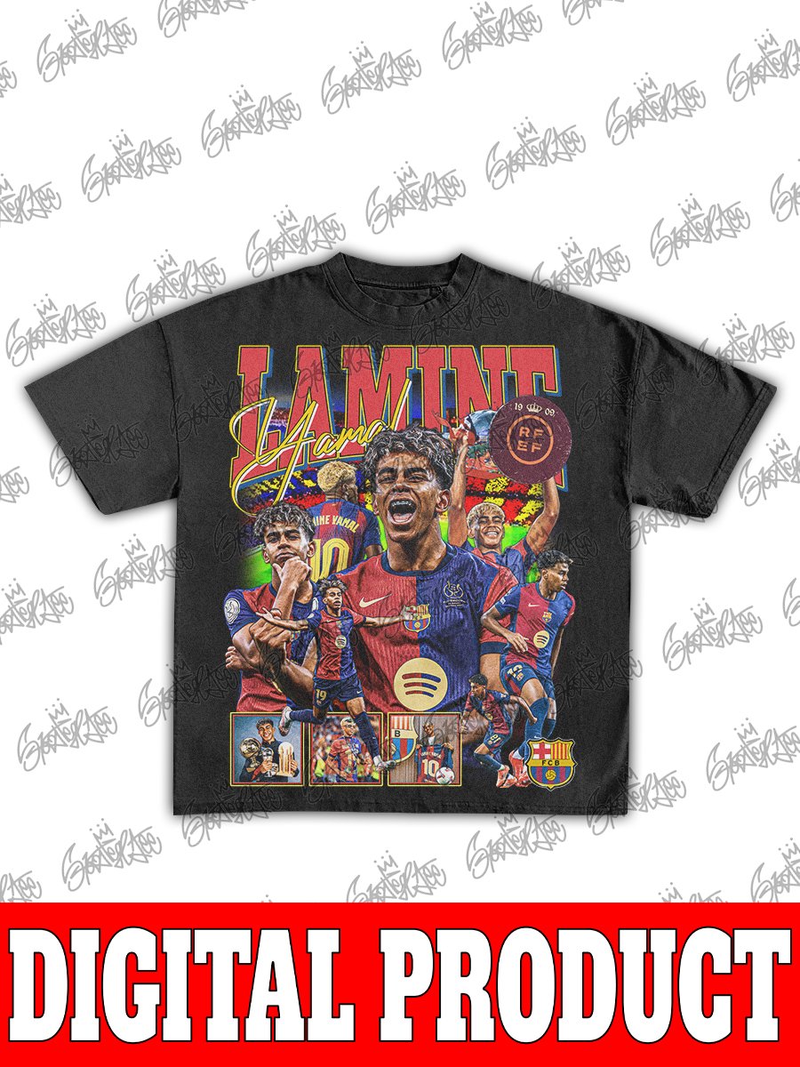 Lamine Yamal Wonderkid FC Barcelona Vintage Football Bootleg Graphic product image (1)