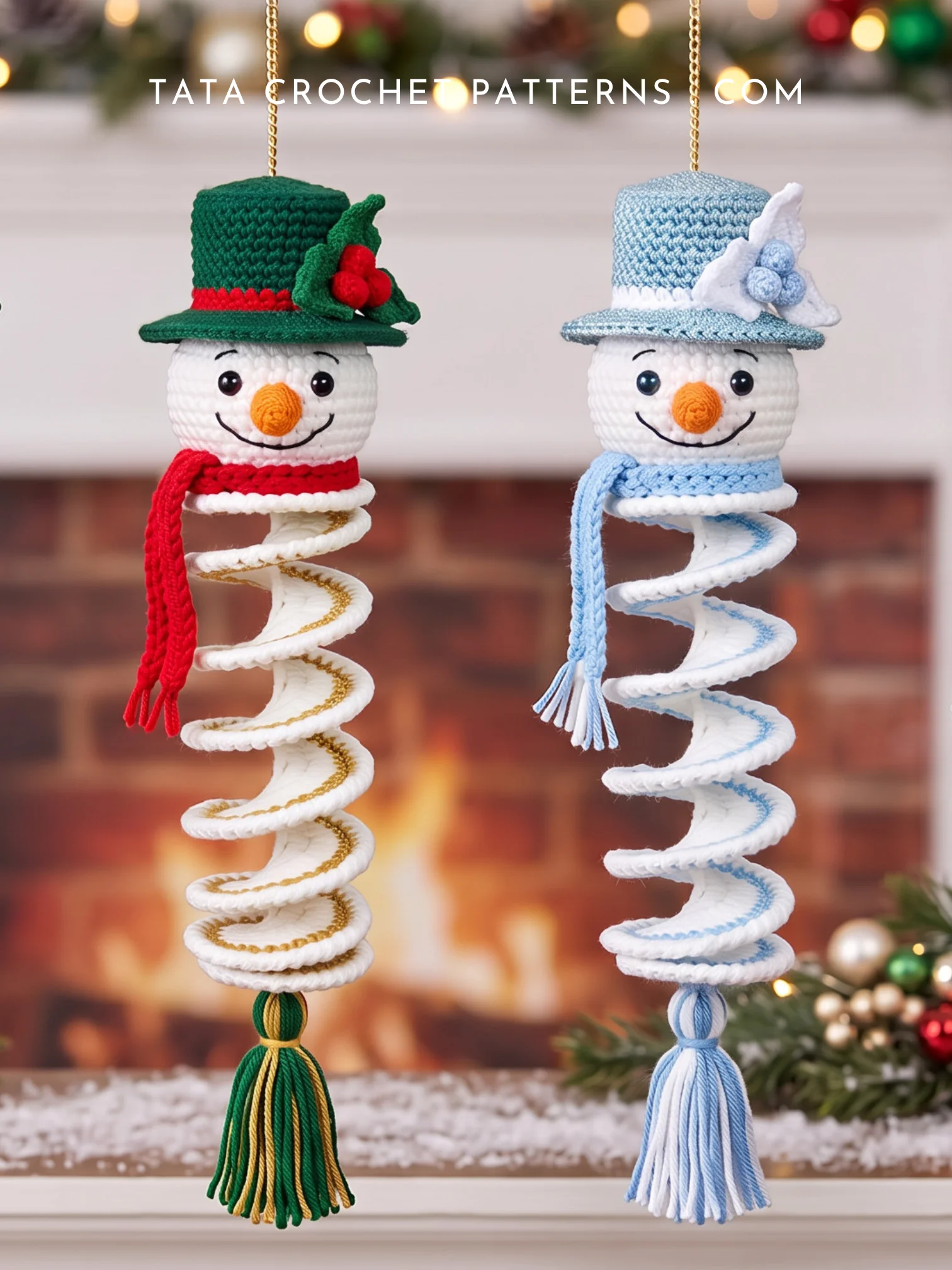 PDF Pattern | Crochet Snowman Spiral Ornament | Christmas Gift and Hanging Decoration product image (2)