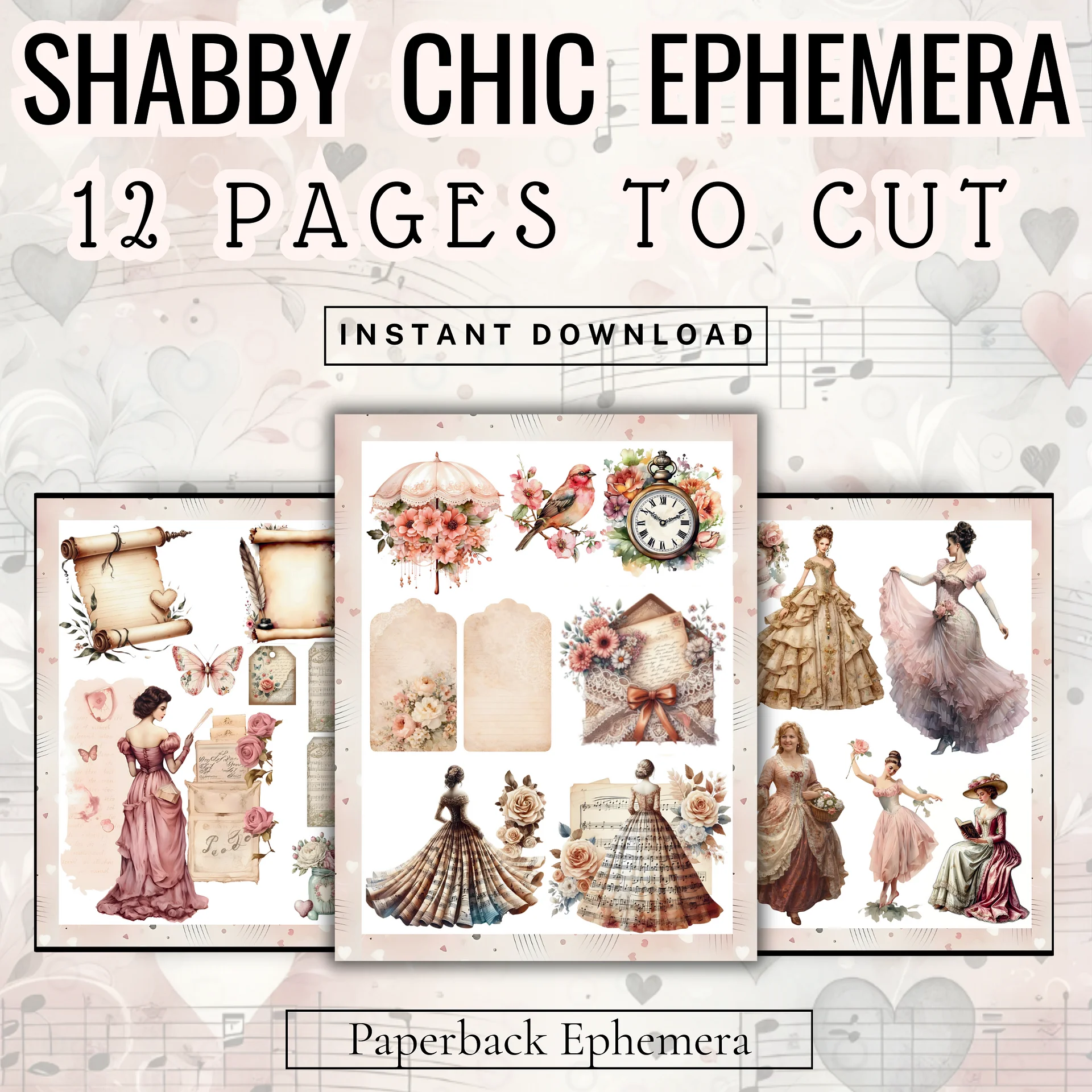 Shabby Chic Victorian Ephemera PDF – 130+ Printable Fussy Cuts for Junk Journals product image (3)