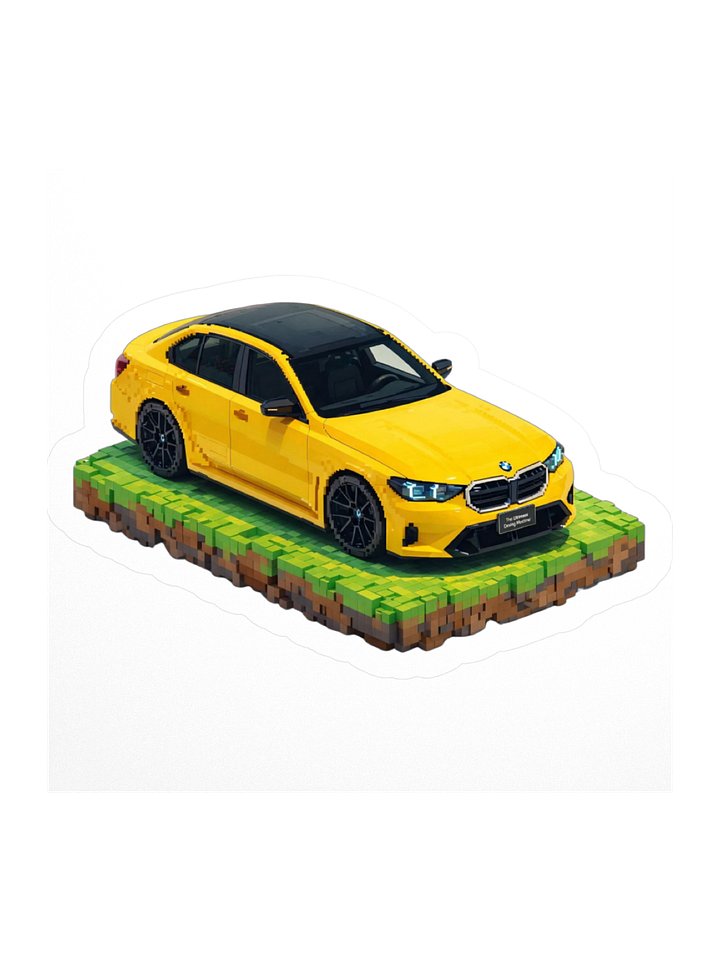 Speed Yellow BMW M5 Sticker (Pixel, Retro, Minecraft) product image (1)