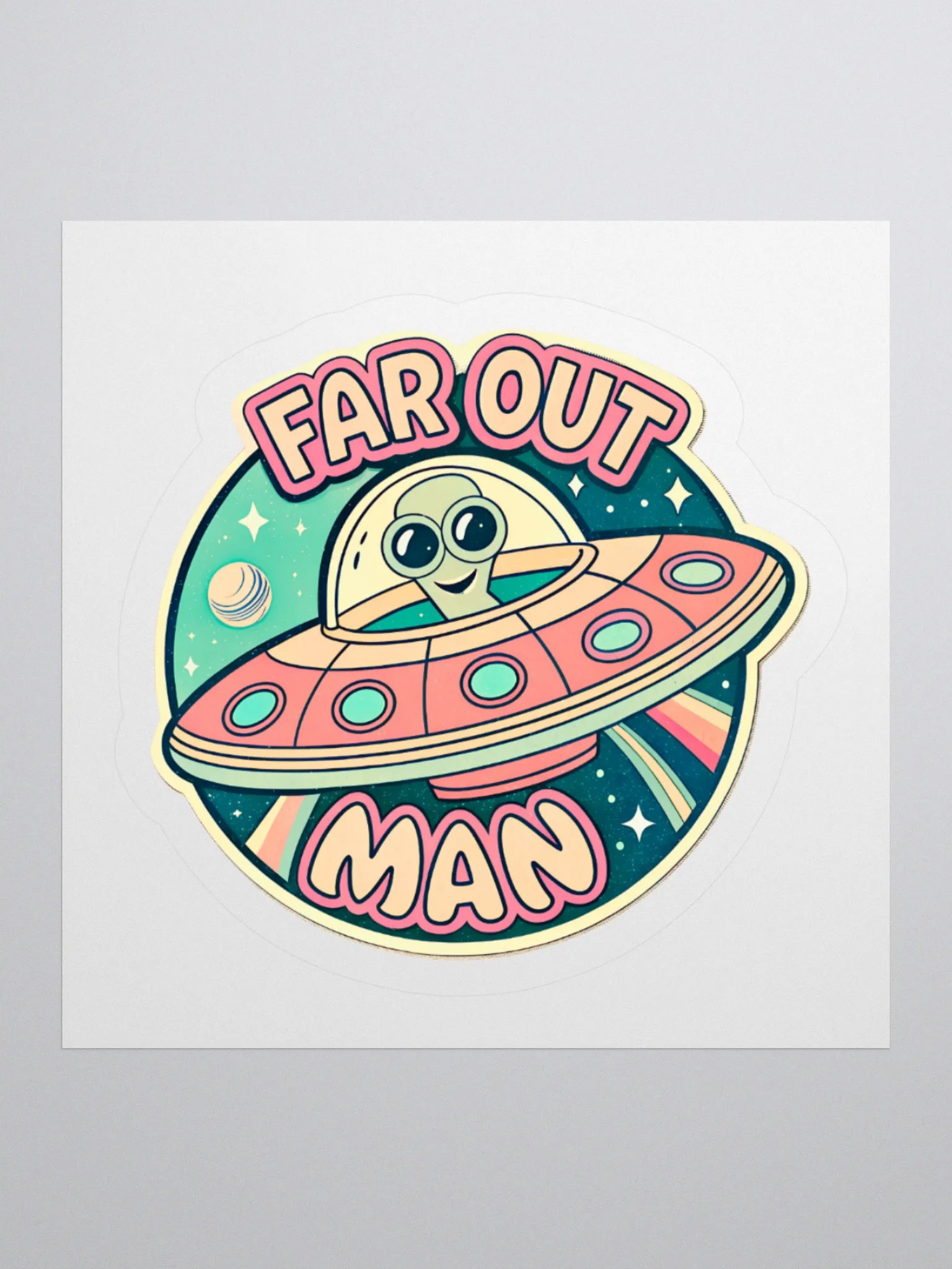 Far Out Alien Kiss Cut Stickers product image (3)