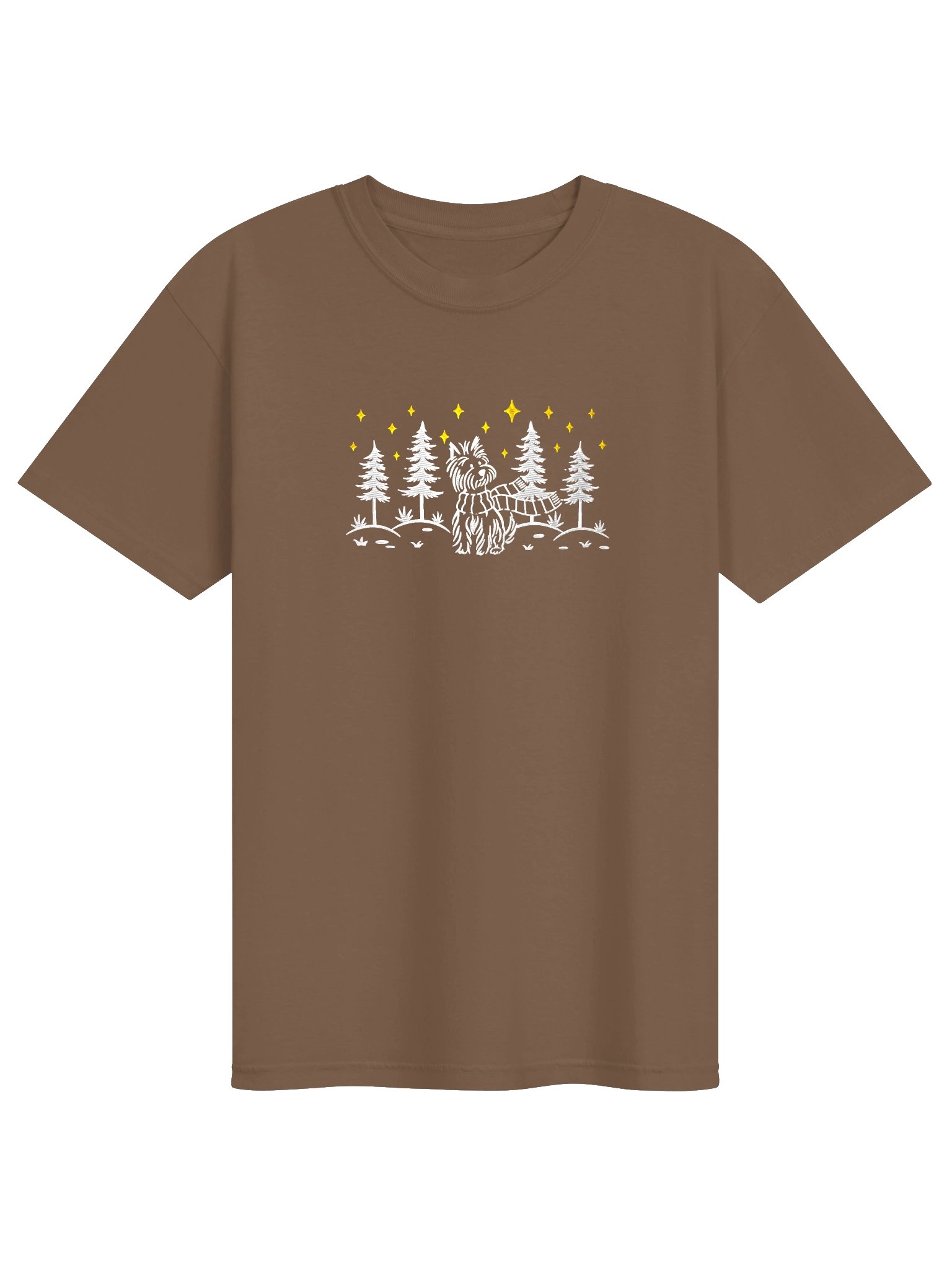 West Highland White Terrier Winter/Christmas Line Art Design Embroidered T-Shirt product image (33)