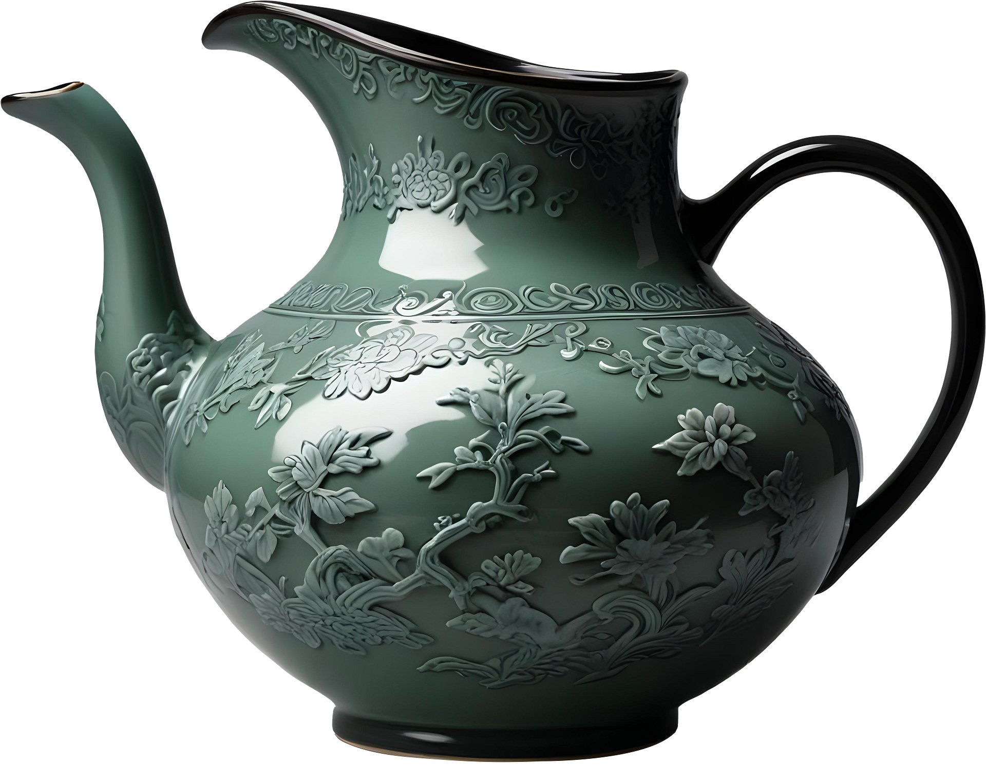 Chinese Art – Celadon Teapot for Refined Design Projects PNG product image (1)