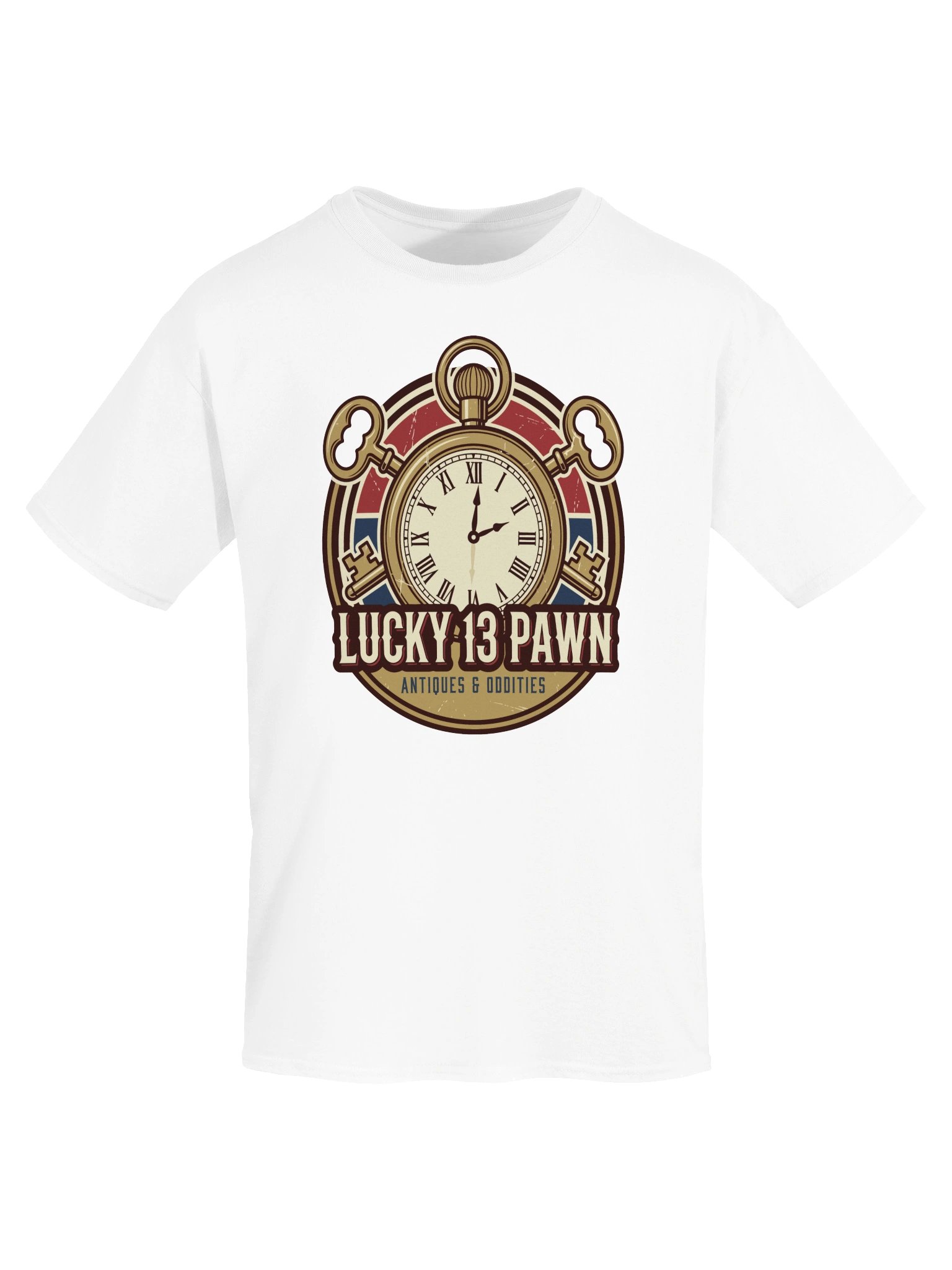 Lucky 13 Pawn – Vintage Horror Badge T-Shirt product image (55)