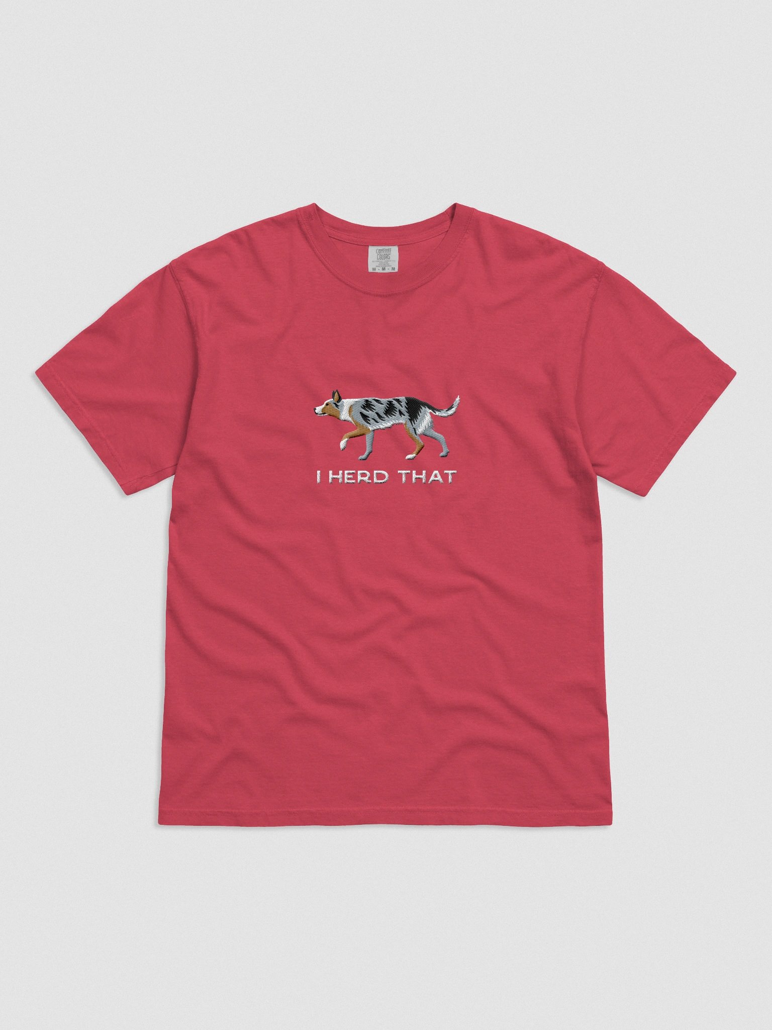 I Herd That T-Shirt(Embroidered) of an Australian Koolie(Blue Merle Tricolor) product image (4)