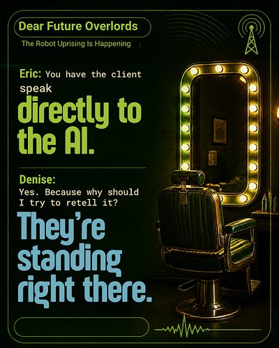 Eric: You have the client speak directly to the AI.
Denise: Yes. Because why should I try to retell it? They're standing righ...