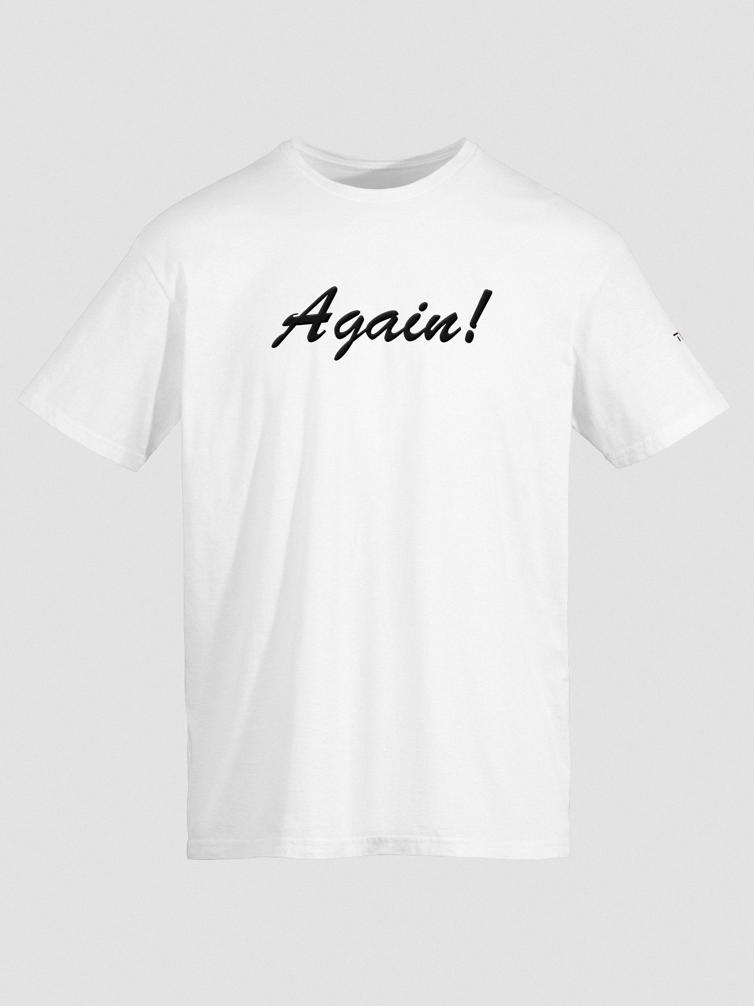 'Again!' Embroidered Emblem Unisex T-Shirt (White) product image (5)