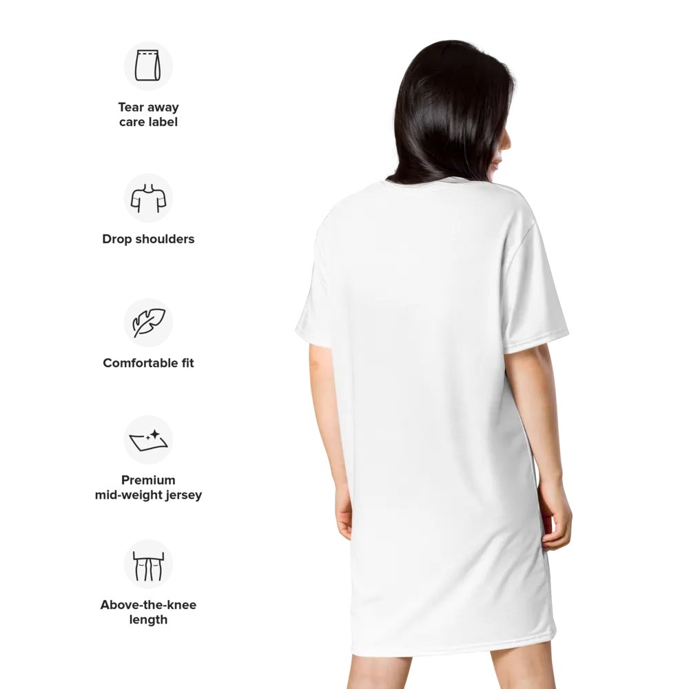 'Fly Away Girlie' White T-Shirt Dress product image (9)