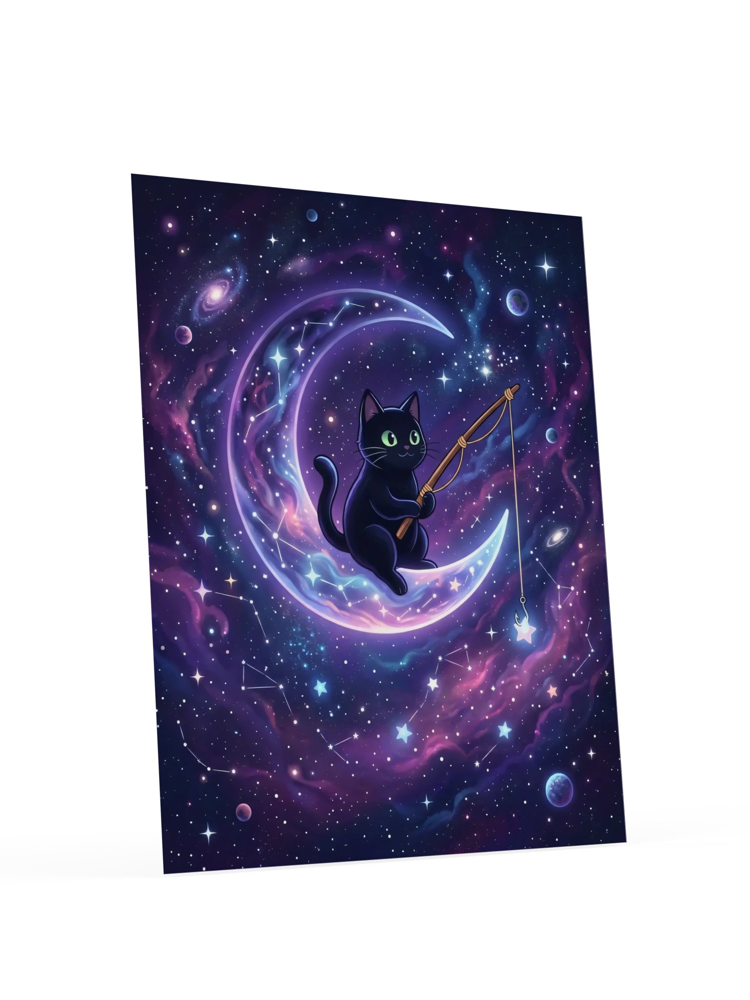 Moon Fishing Cat Poster product image (18)
