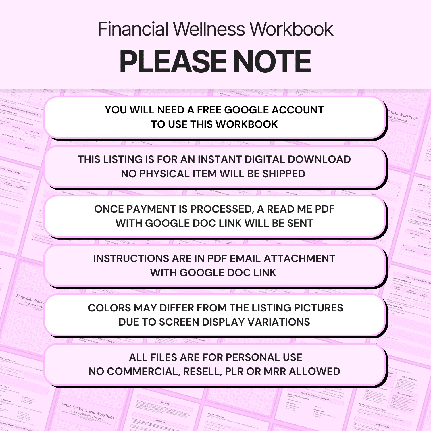 Financial Wellness Workbook - Google Docs product image (9)