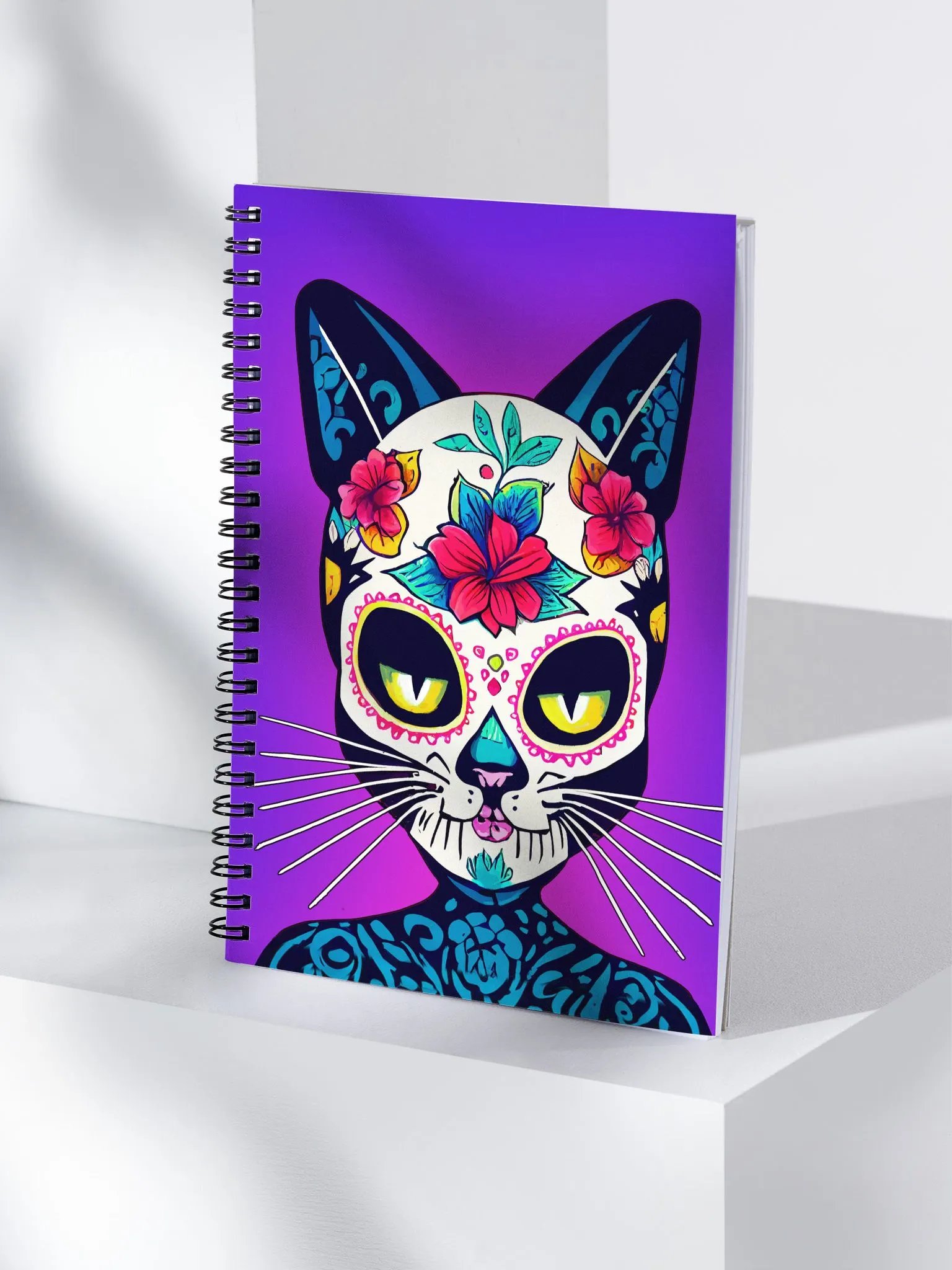 Cat Sugar Skull - Day of The Dead Spiral Notebook product image (4)